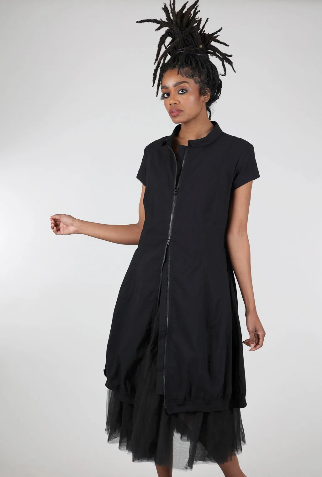 Daily Favorite A Zip Dress, Black