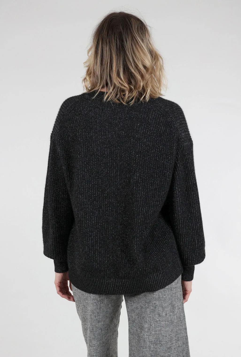 Fairfax Cashmere Cardie, Black Pepper Comfortable Design