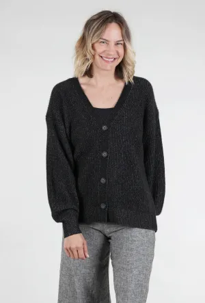 Fairfax Cashmere Cardie, Black Pepper Office Layer Work Day