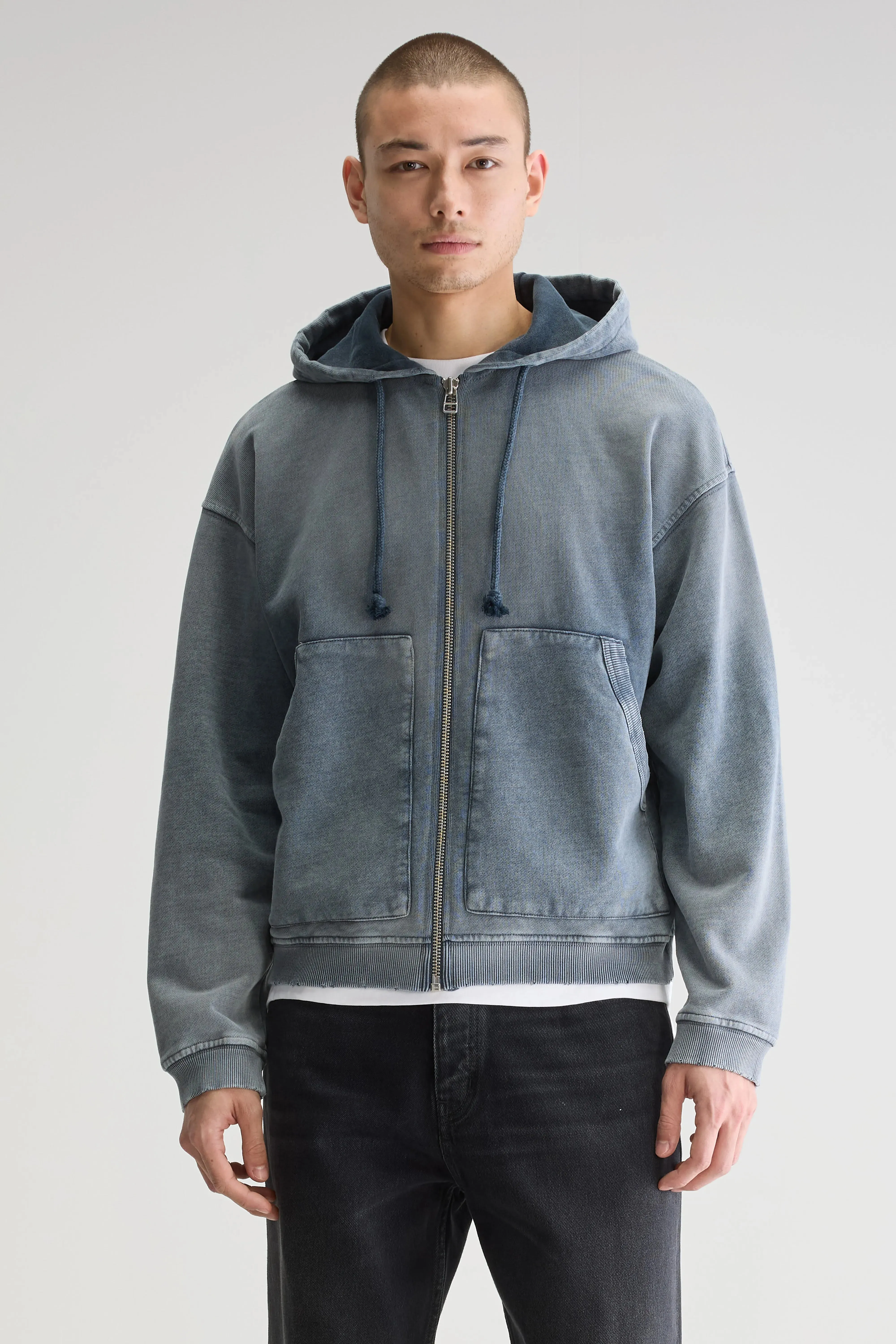 Falkon zip-up hoodie (251 / M / NAVY) Retro Styles
