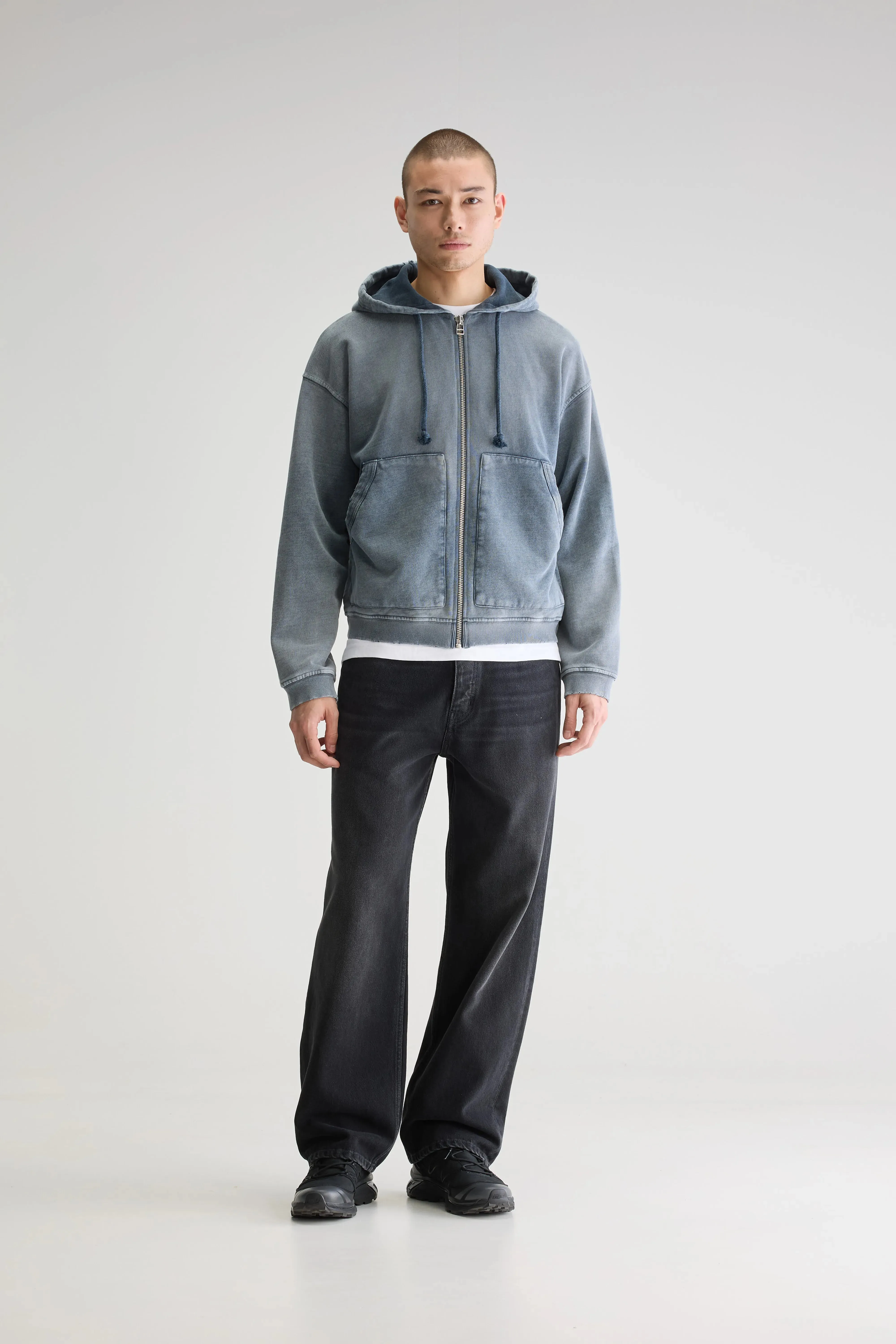 Falkon zip-up hoodie (251 / M / NAVY) Retro Styles