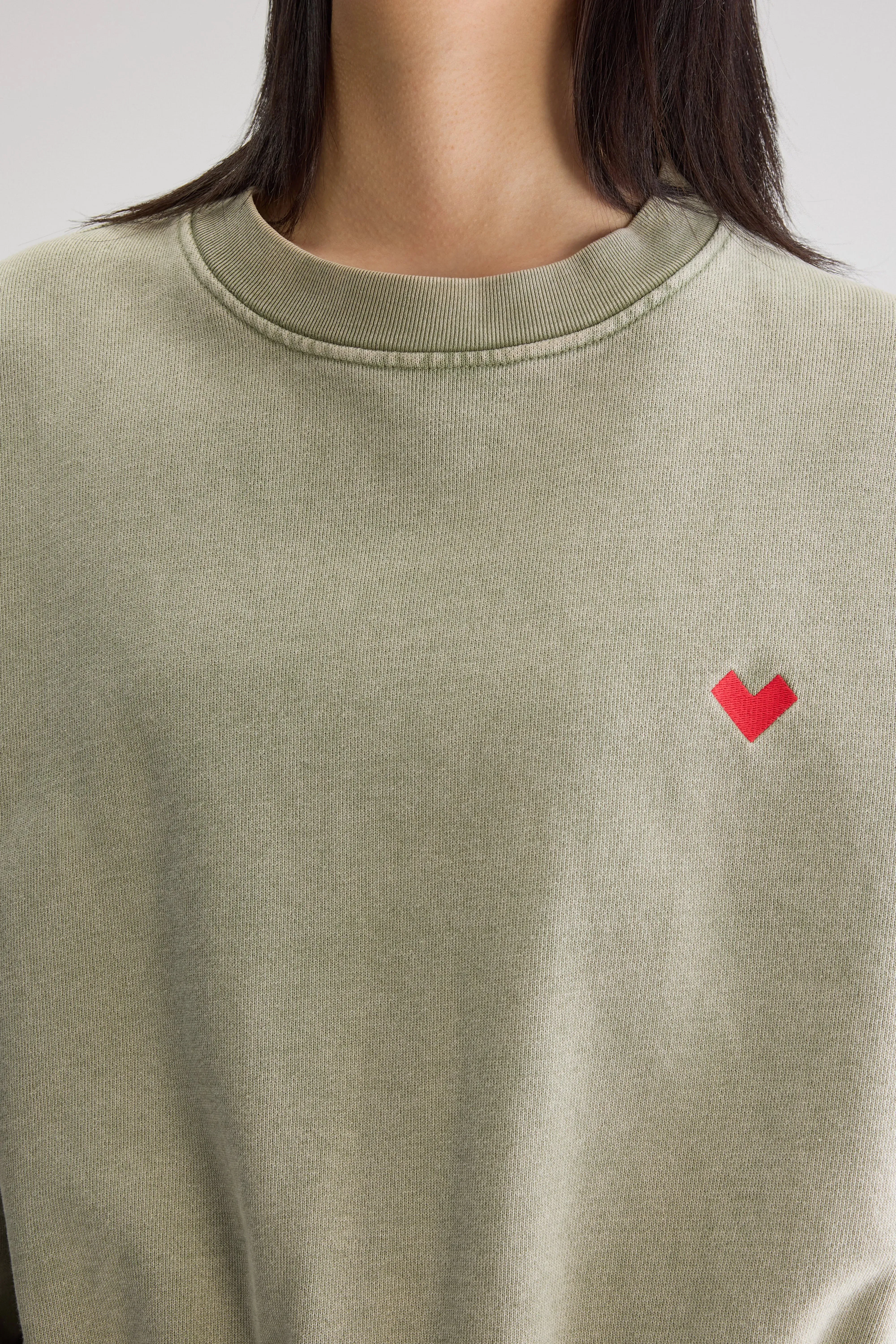 Fancy cropped crewneck sweatshirt (251 / W / JEEP) Layer Smart