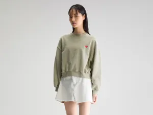 Fancy cropped crewneck sweatshirt (251 / W / JEEP) Odor-resistant Daily Active
