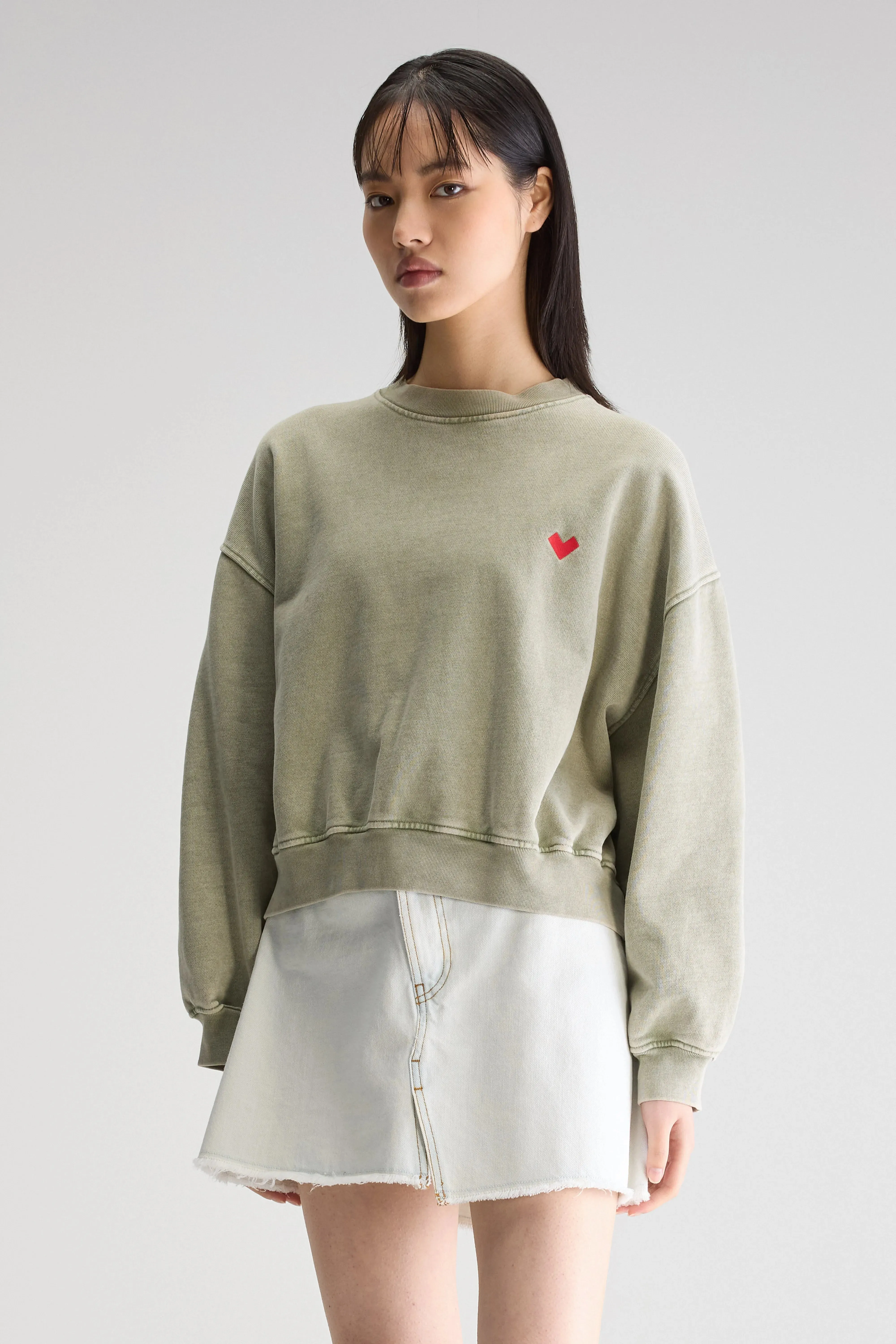 Fancy cropped crewneck sweatshirt (251 / W / JEEP) Layer Smart