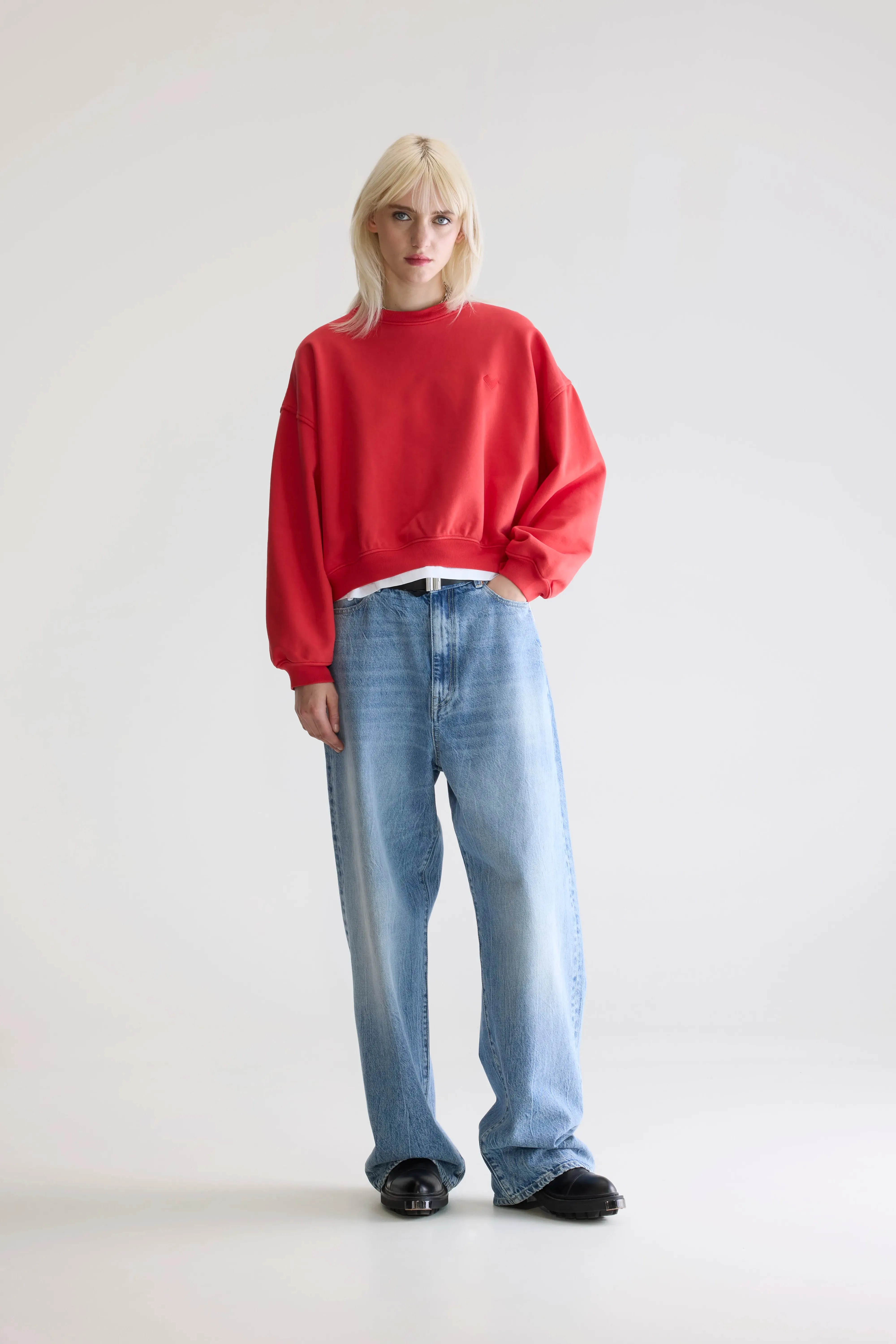 Fancy cropped crewneck sweatshirt (252 / W / SANGUINE) Casual Vibe