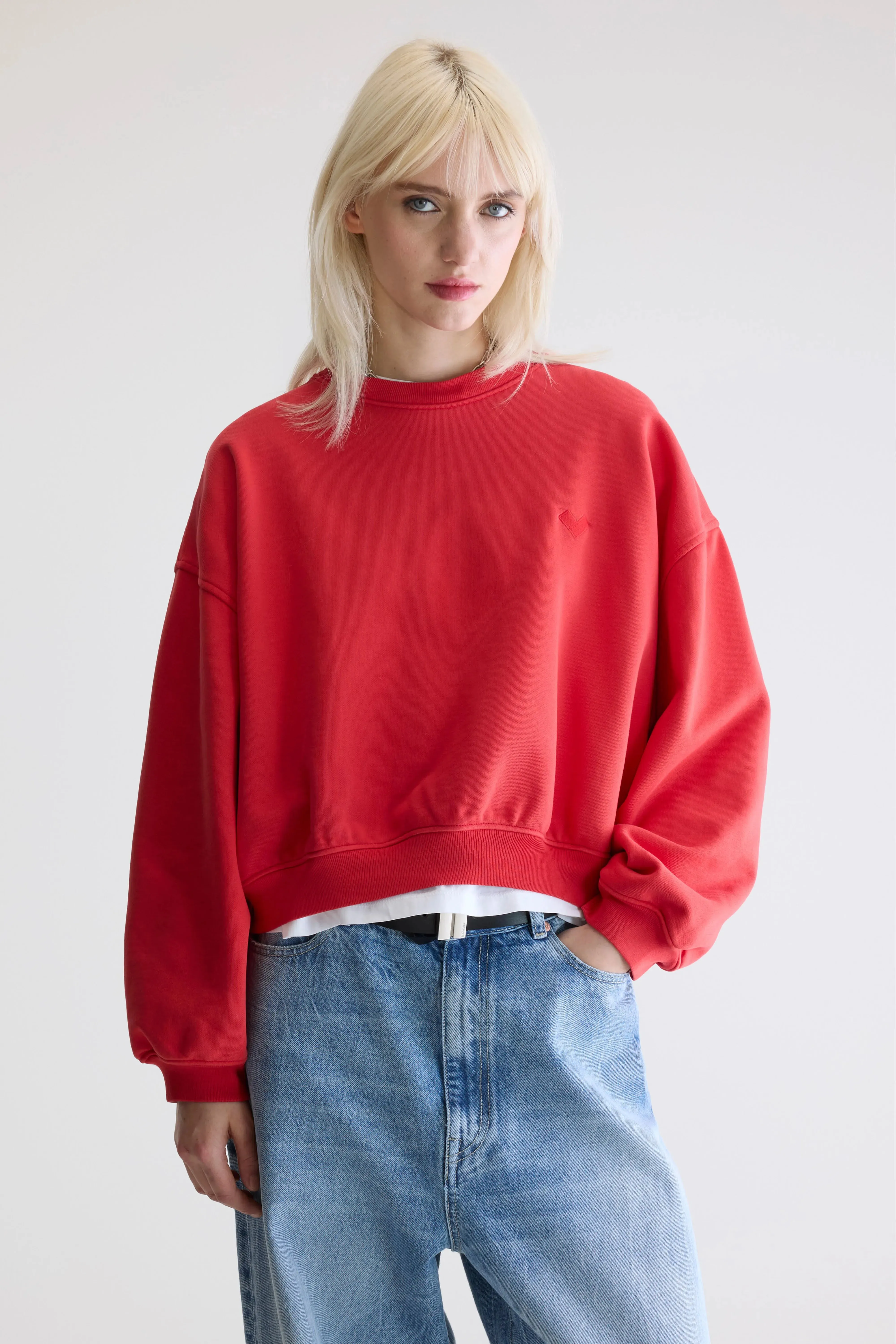 Fancy cropped crewneck sweatshirt (252 / W / SANGUINE) Casual Vibe
