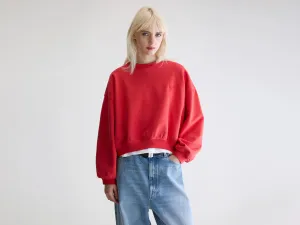 product pastel softness Fancy cropped crewneck sweatshirt (252 / W / SANGUINE)