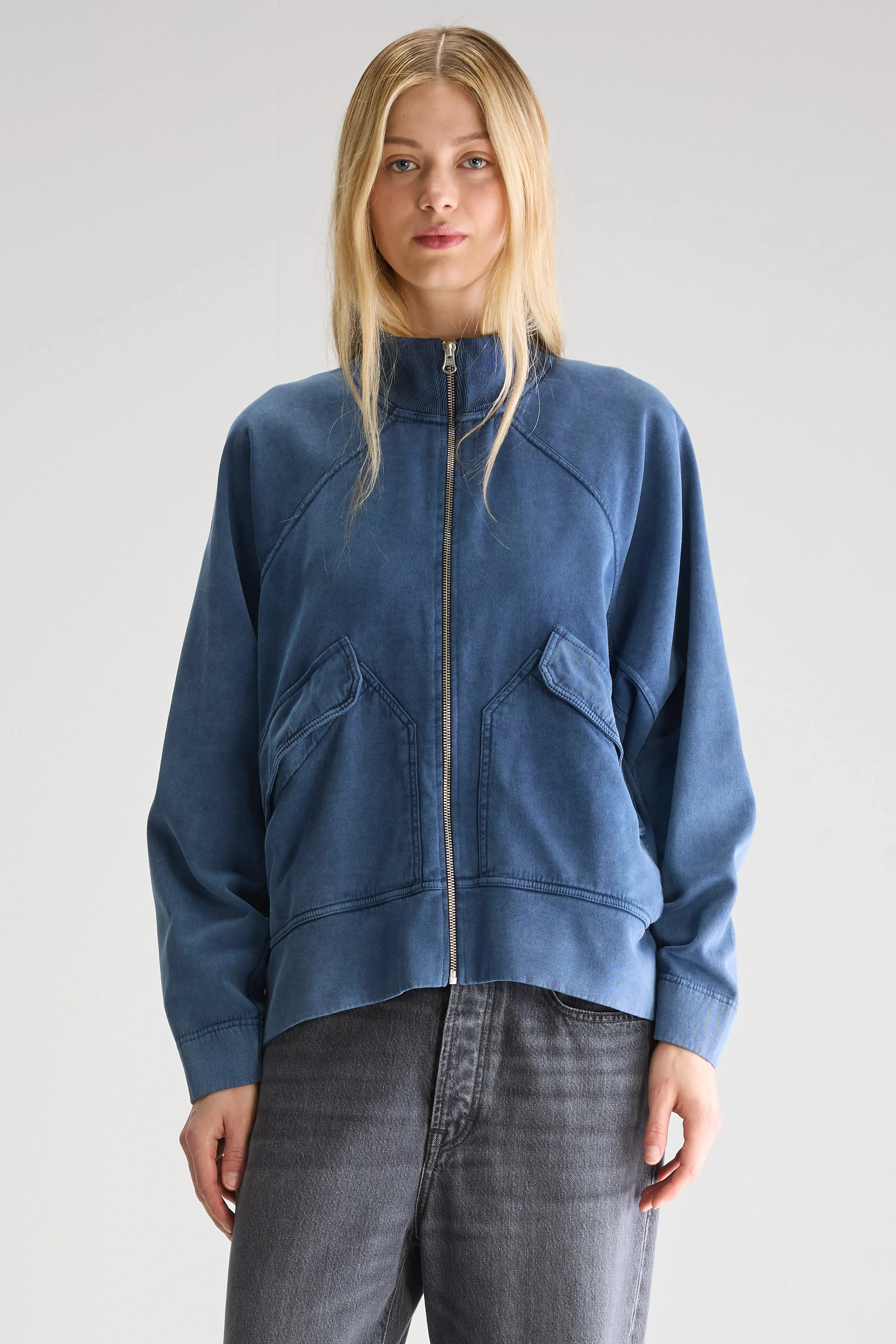 Fanty zip-front sweatshirt (251 / W / INK) Layer Sleek