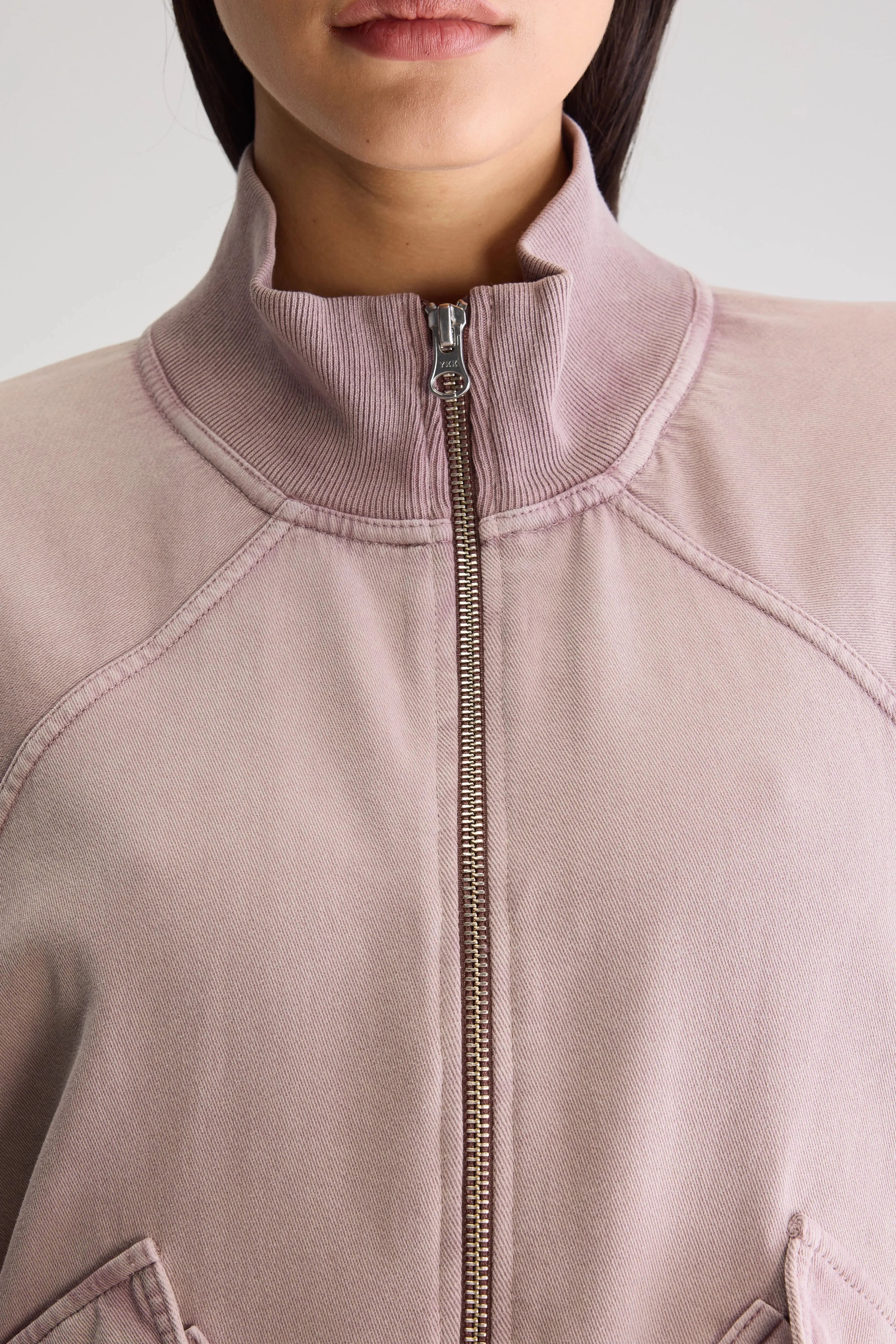 Fanty zip-front sweatshirt (251 / W / ROSEWOOD) Chest friendly