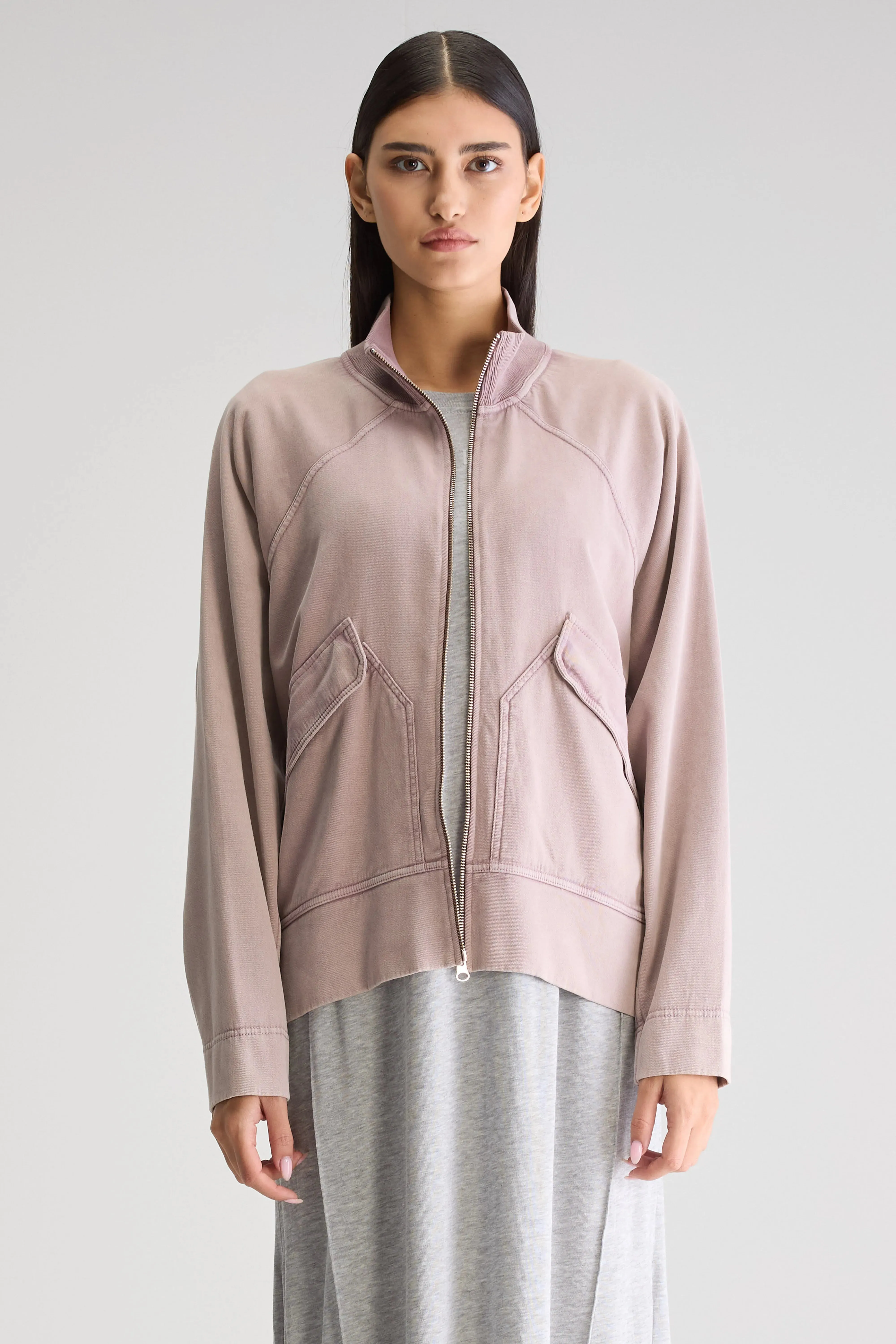 Fanty zip-front sweatshirt (251 / W / ROSEWOOD) Chest friendly