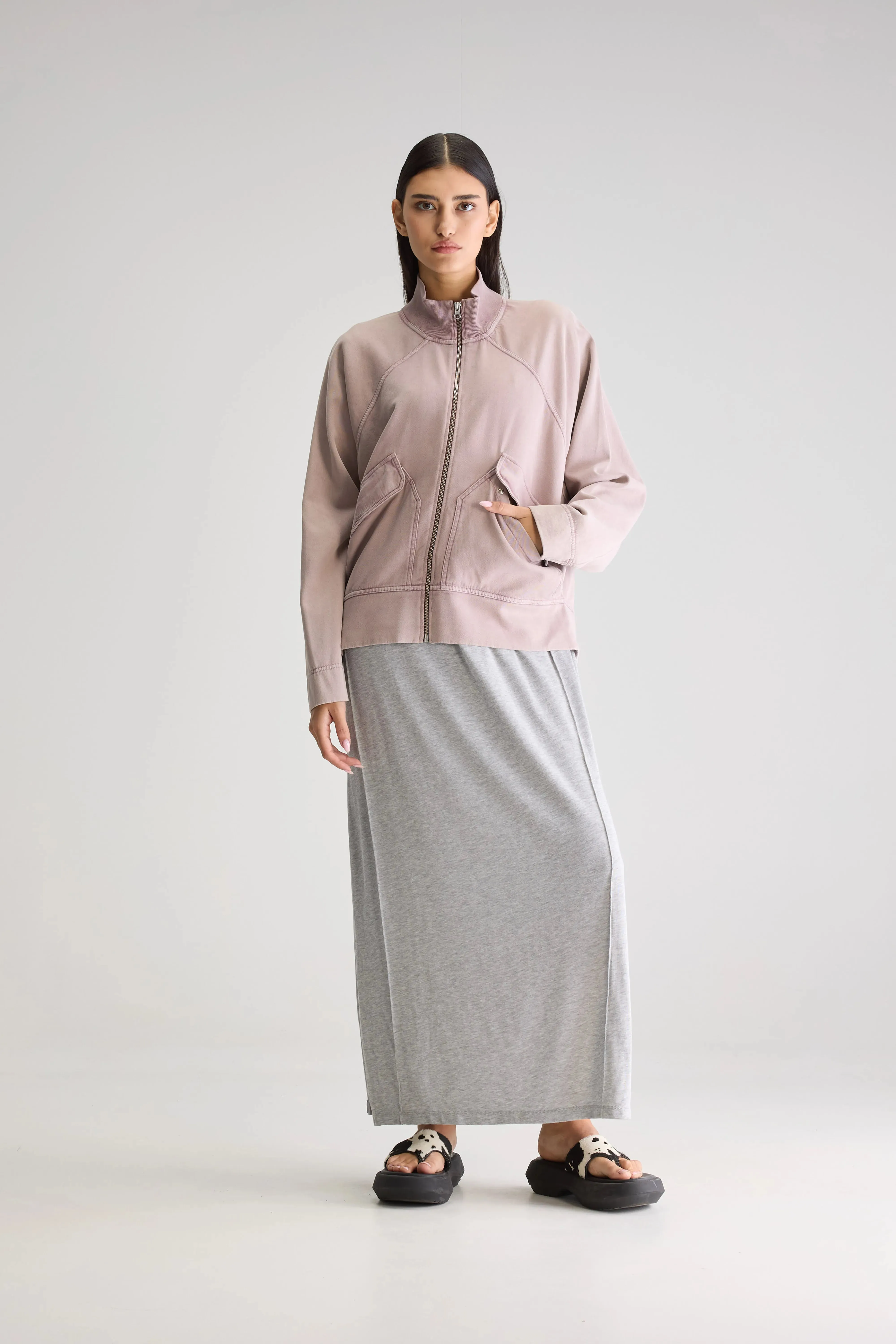 Fanty zip-front sweatshirt (251 / W / ROSEWOOD) Chest friendly