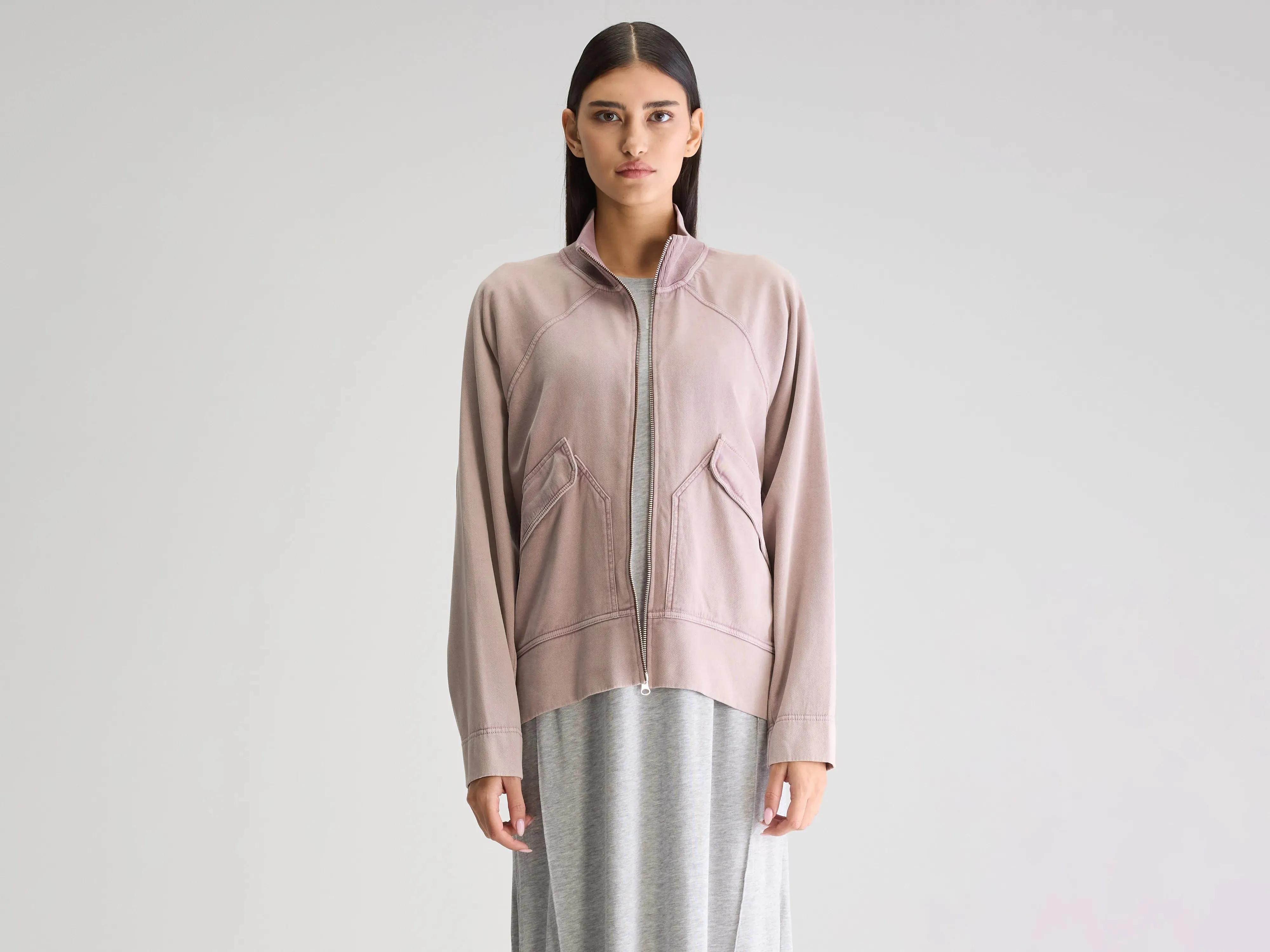 Fanty zip-front sweatshirt (251 / W / ROSEWOOD) Functional Features product houndstooth sophistication