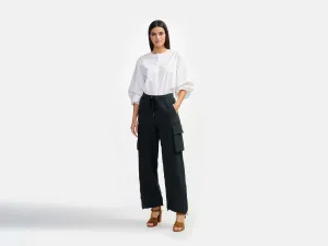 farro trousers (241 / W / BLACK BEAUTY) Straight Leg