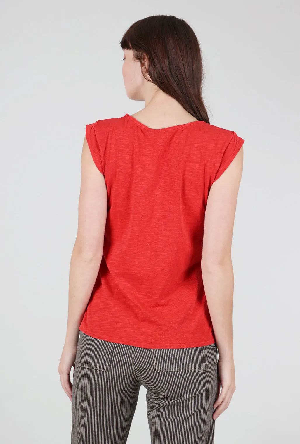 Fashion Essential Cap-Sleeve Scoop-Neck Tee, Fiesta