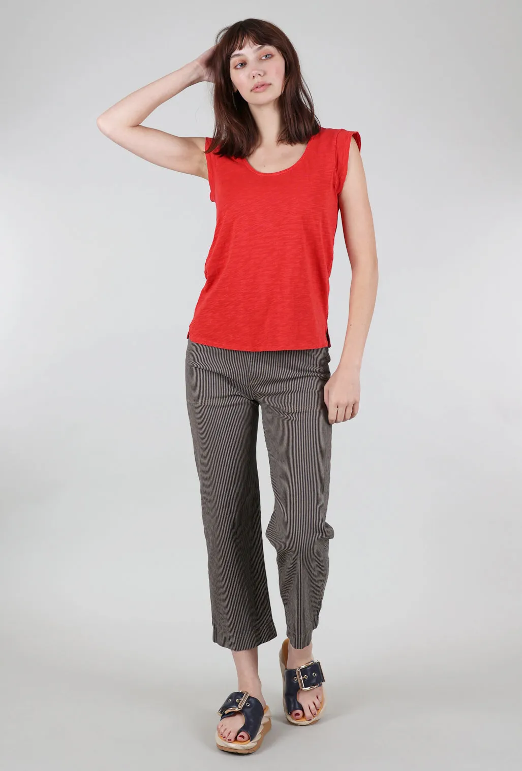 Fashion Essential Cap-Sleeve Scoop-Neck Tee, Fiesta