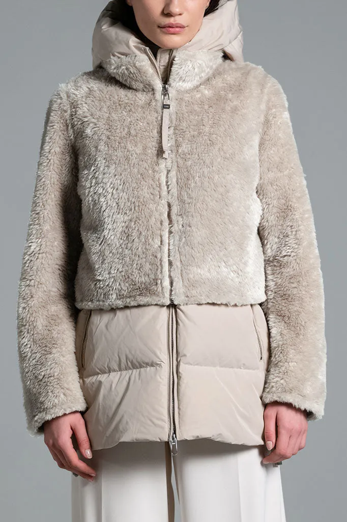 Flake Teddy Coat Belted Style