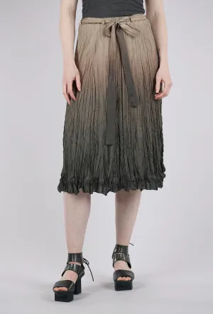 Hand-Dyed Silk Skirt, Oxide Metallic Finish Daily Style