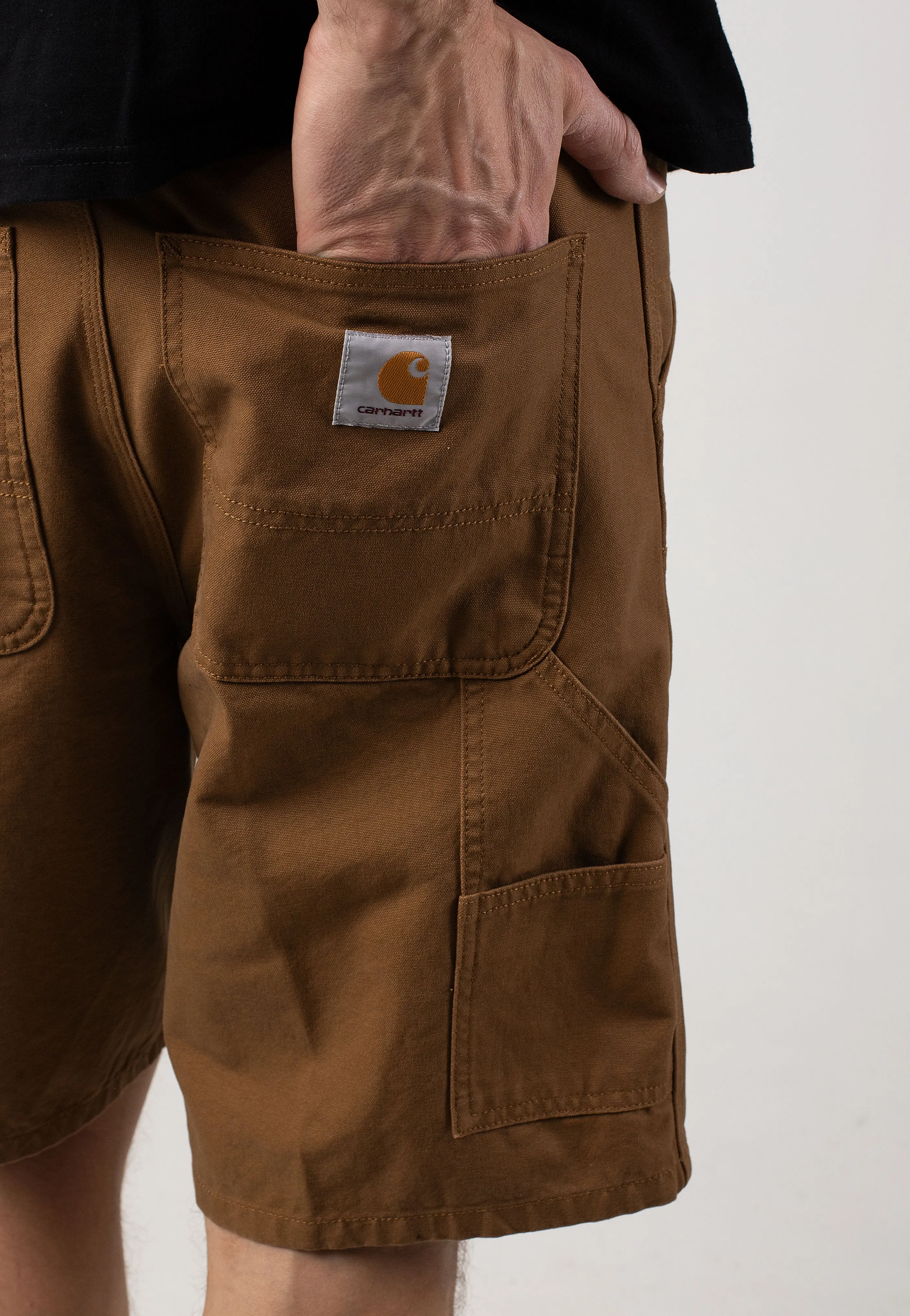 Fashion Icon Carhartt WIP - Double Knee Rinsed Hamilton Brown - Shorts