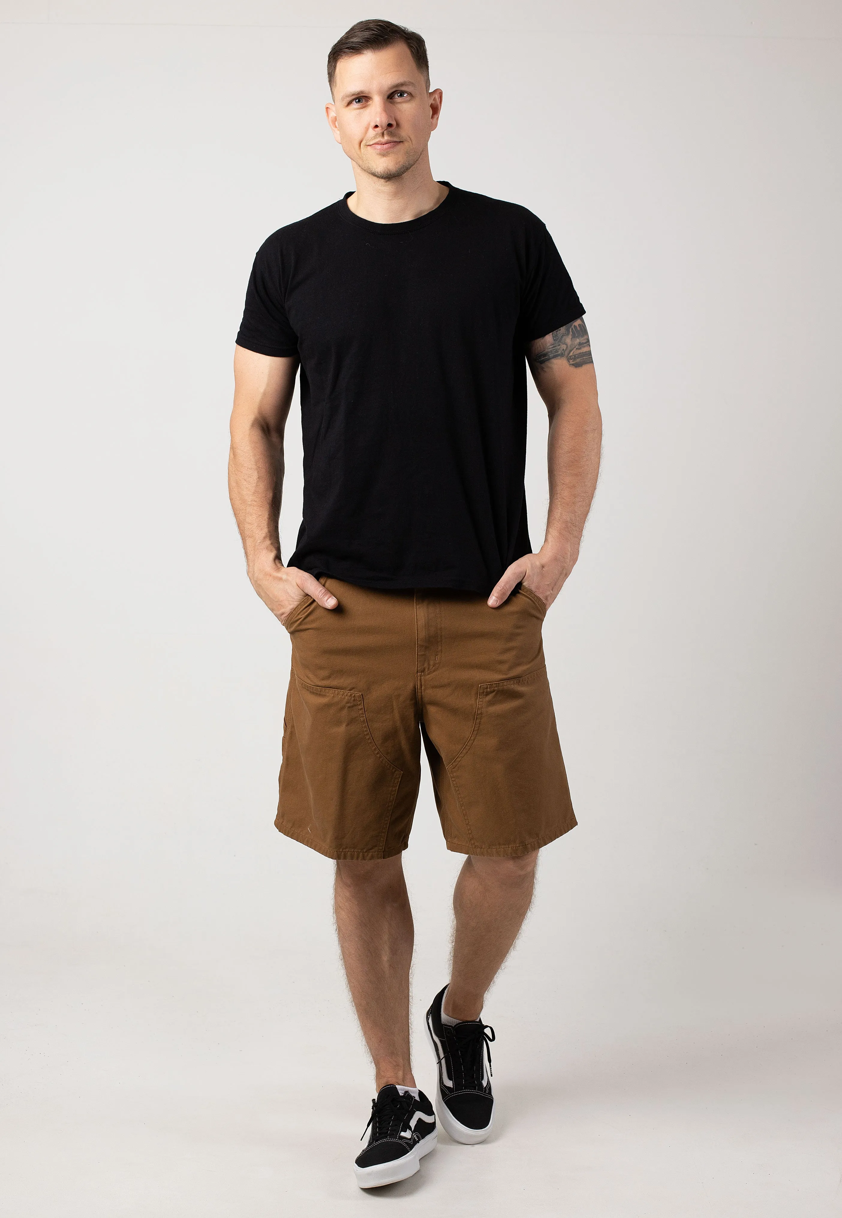 Fashion Icon Carhartt WIP - Double Knee Rinsed Hamilton Brown - Shorts