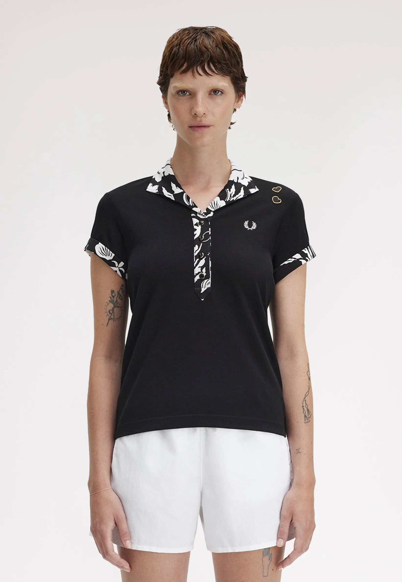 Fashion Outfit Fred Perry x Amy Winehouse - Printed Trim Black - Polo