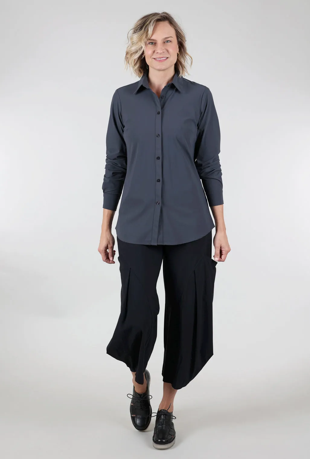 Fashionable Choice Tech Sullivan Button-Up Shirt, Steel