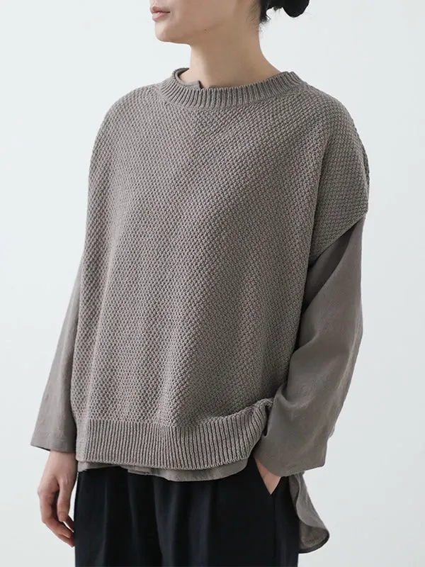 Fashionable Comfort Moss Otter Gray Stitch Vest