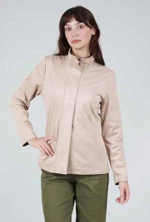 Fashion Ease Faux Suede Jacket, Natural