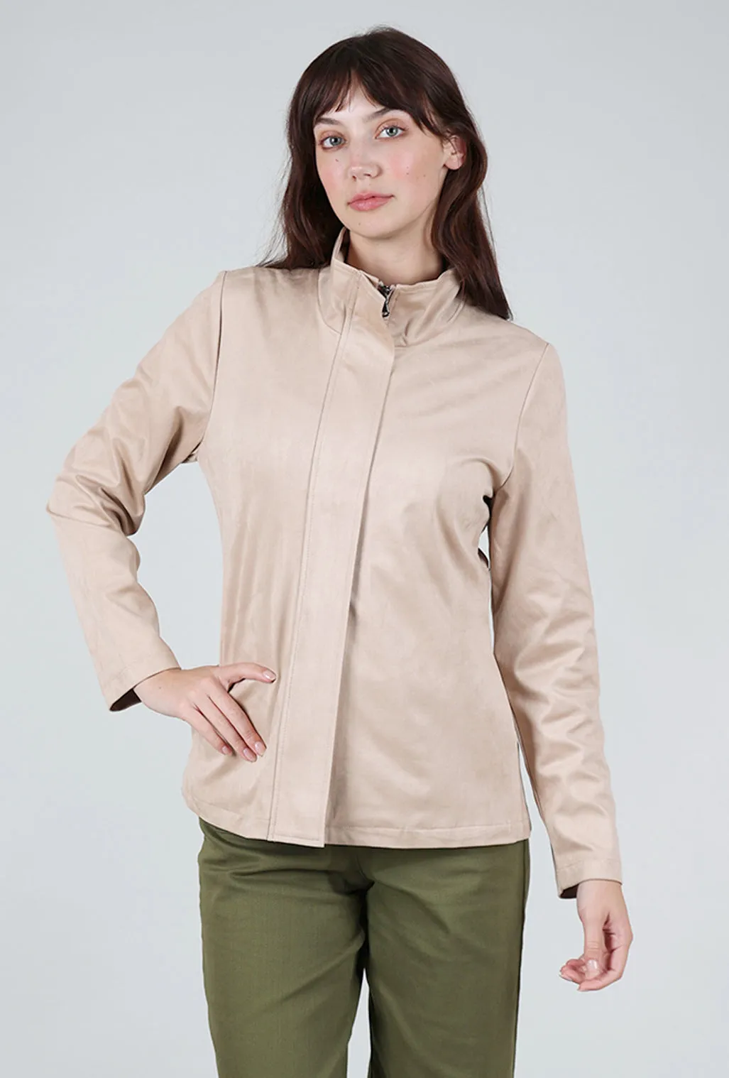 restaurant Faux Suede Jacket, Natural