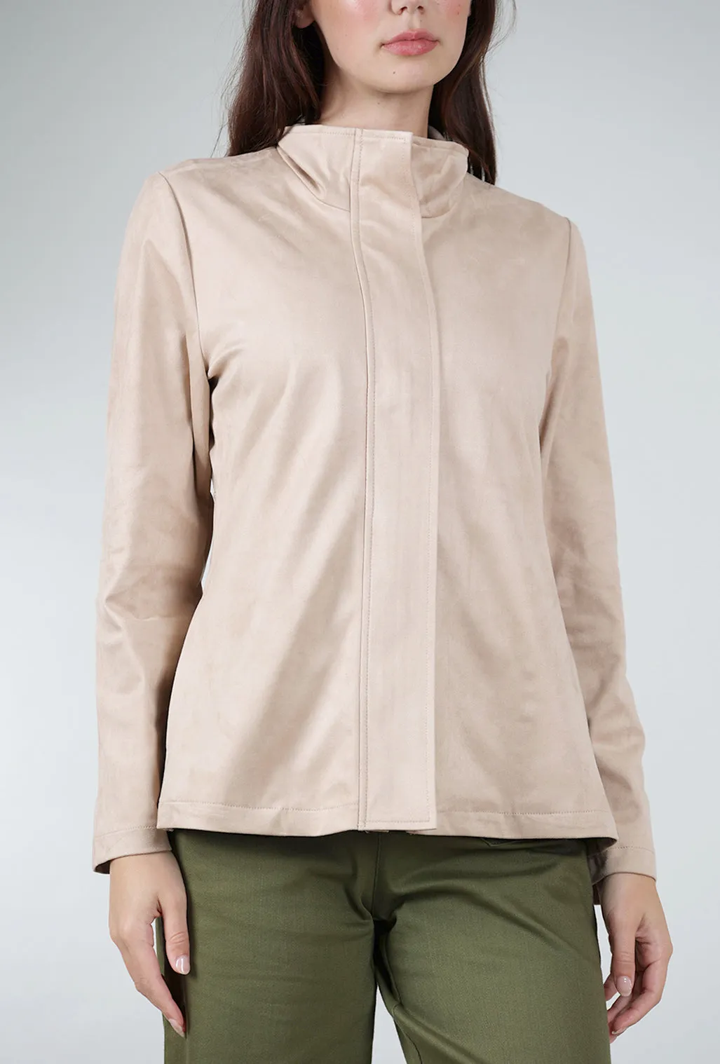 Faux Suede Jacket, Natural Lotion bottle