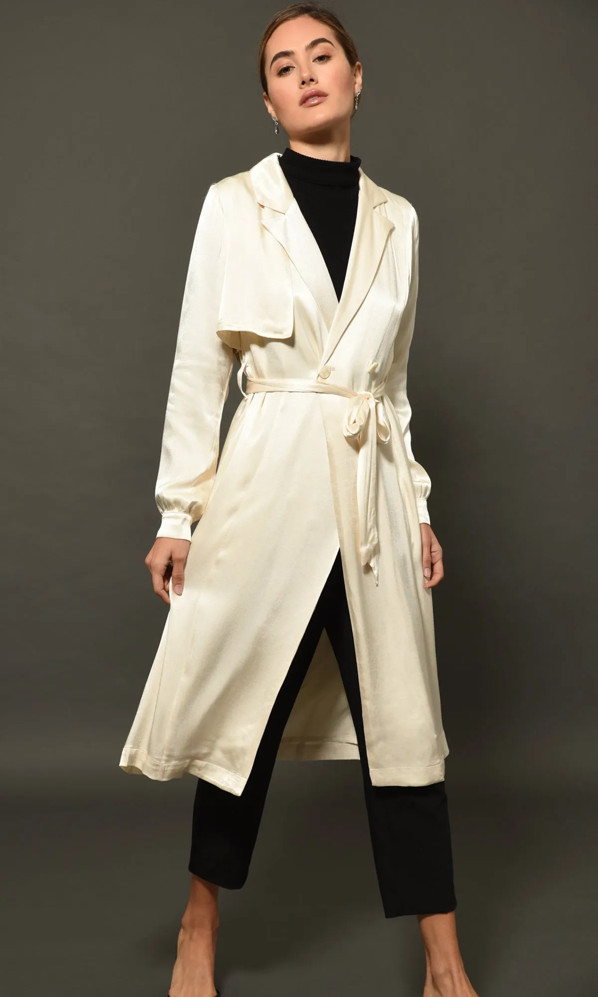 Felipa Drapey Trench Coat Modal