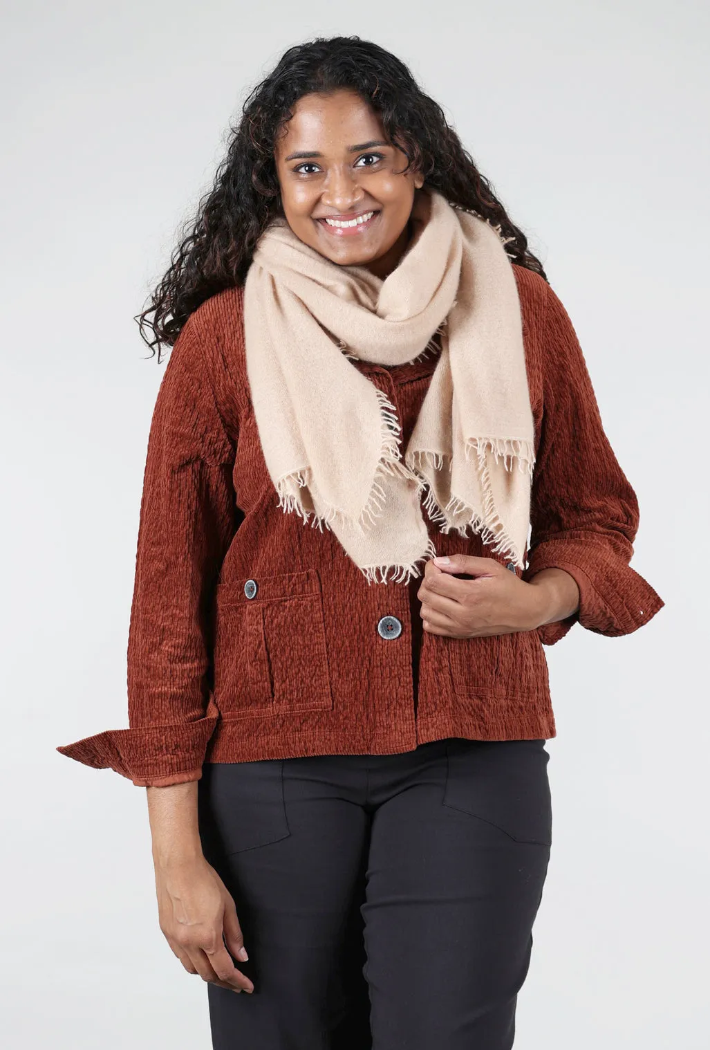 All-Day Wear Quick Fit Felted Cashmere Scarf, Warm Sand