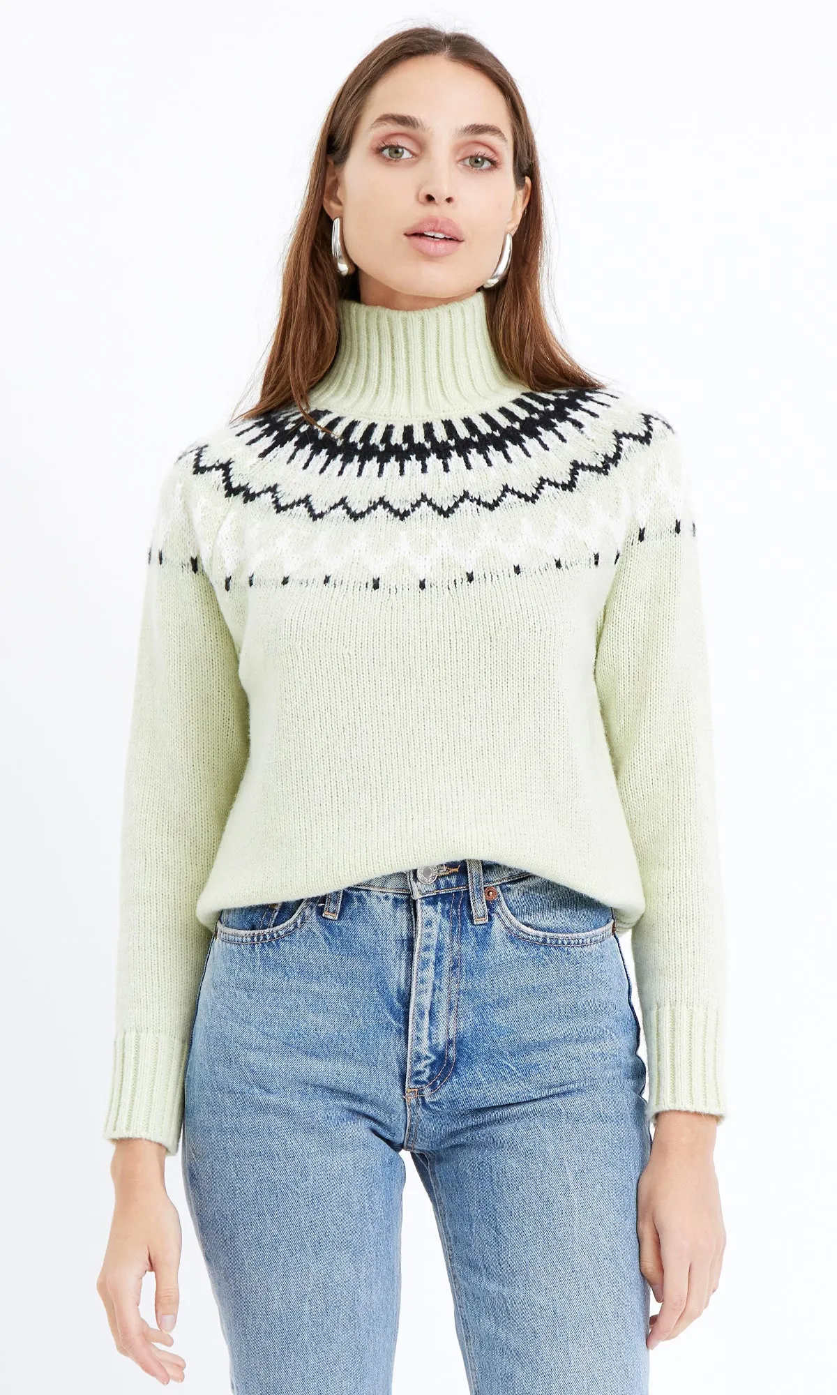 Feminine Knit Rita Mock Neck Sweater