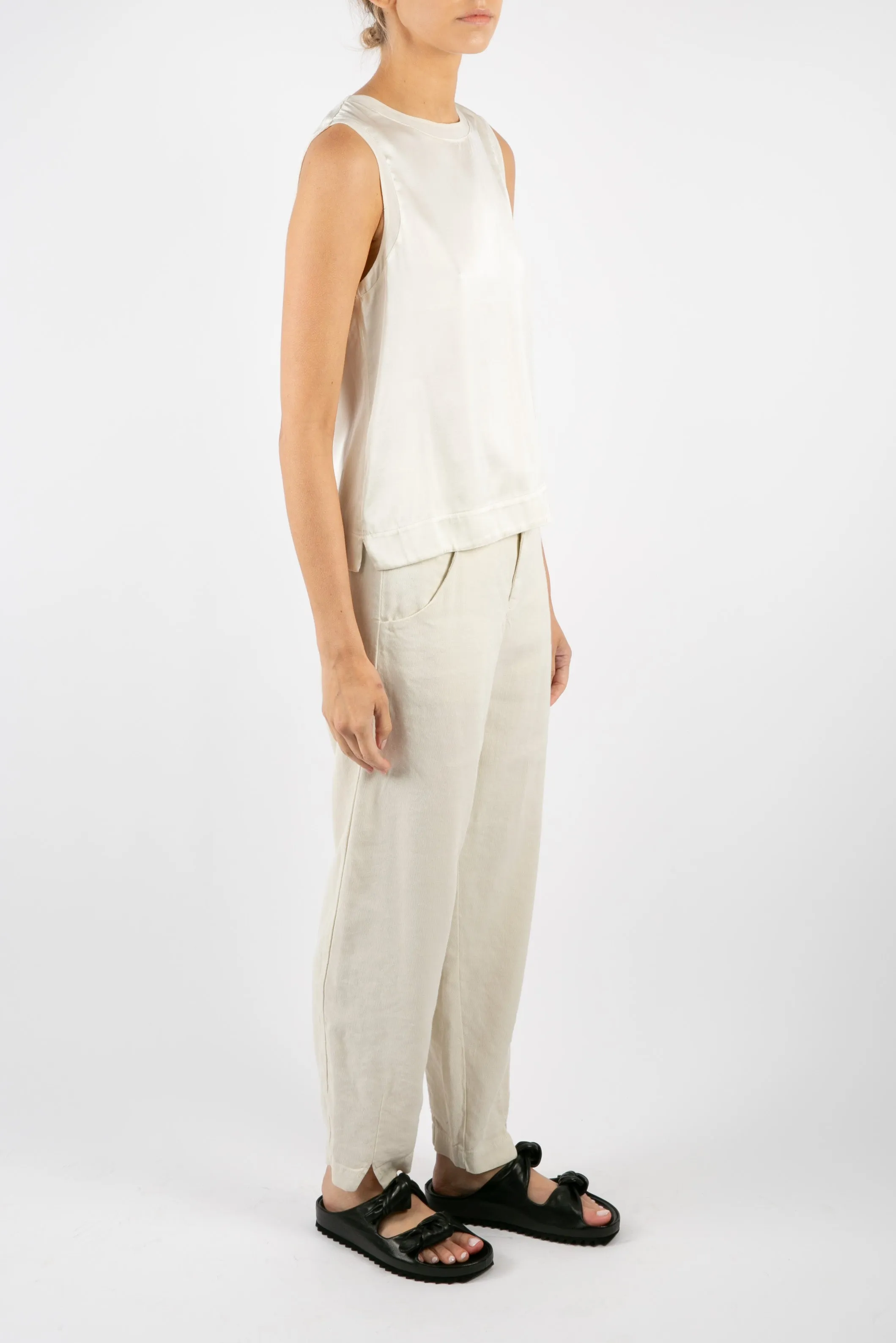 Feminine Touch Silk Ivory Tank