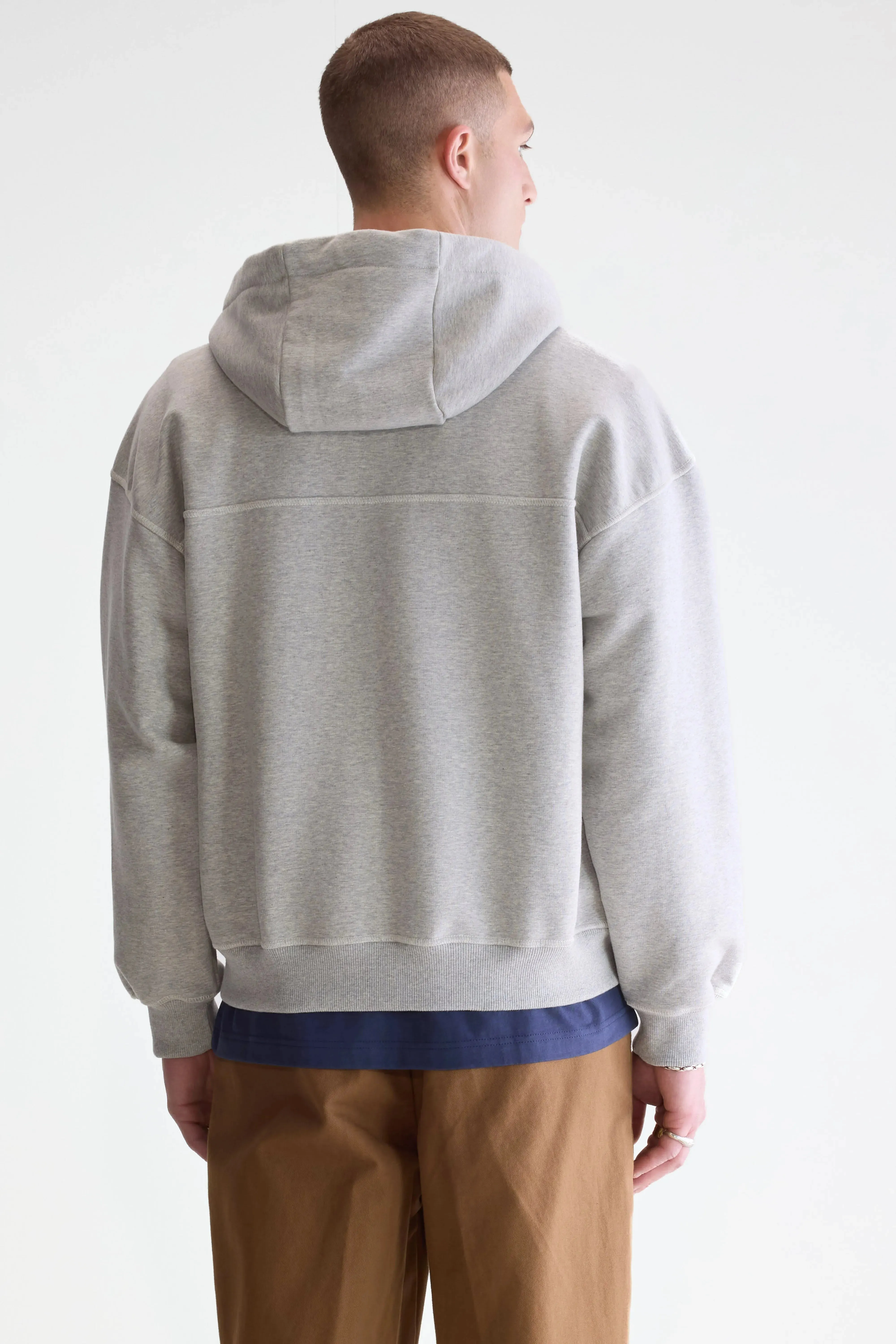 Find zipped-collar hoodie (252 / M / H. GREY) Daily Comfort