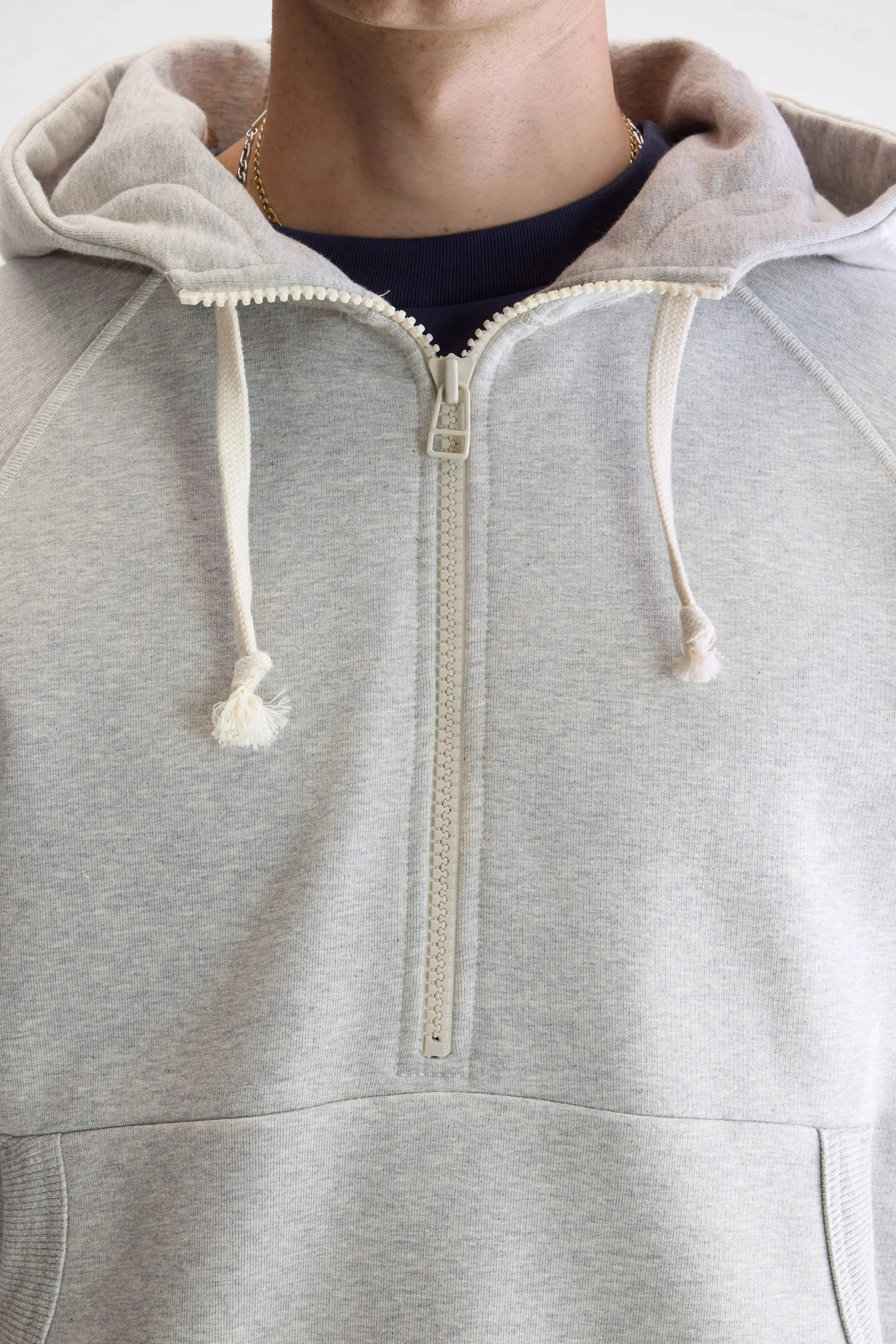 Find zipped-collar hoodie (252 / M / H. GREY) Daily Comfort