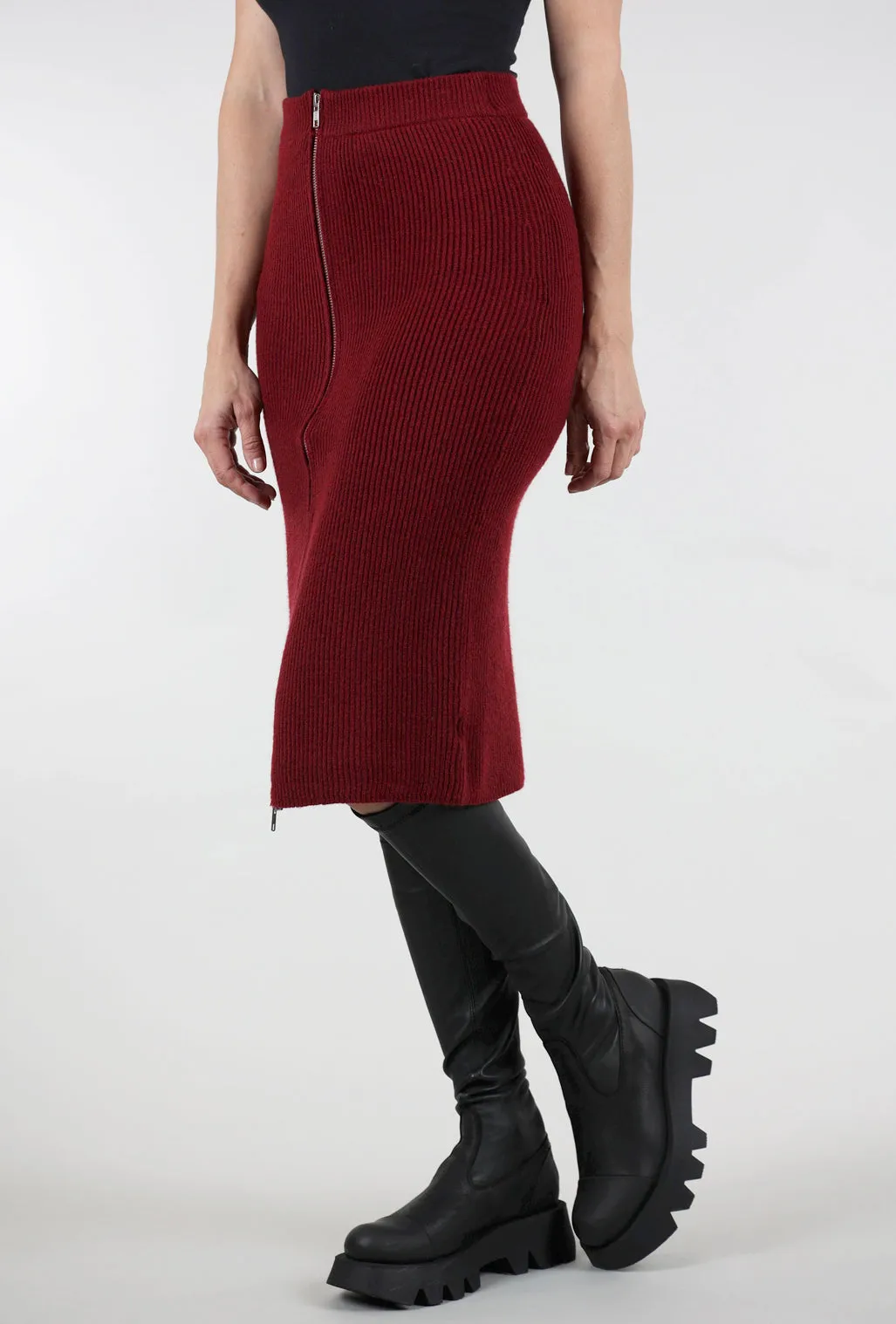 Fine Detailing Jordana Skirt, Ruby Red