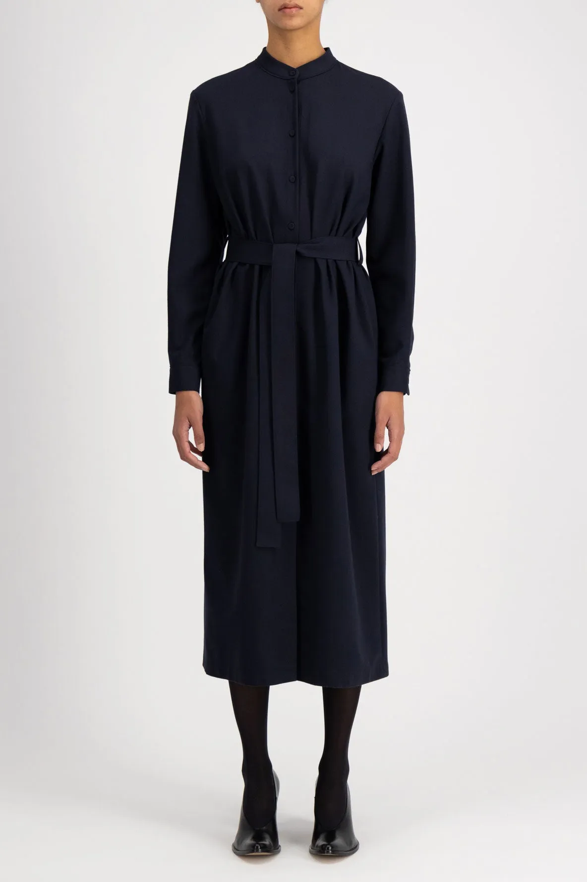 Long Belted Shirt Dress Chill Wear Bold Mood