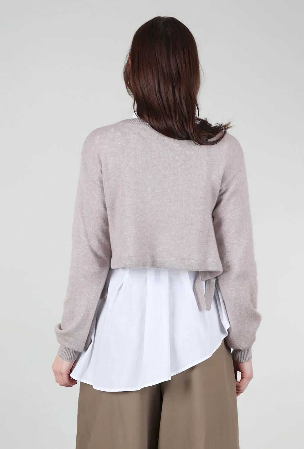 fitted fit Heathered Moors Crop Sweater, Soft Brown Mauve