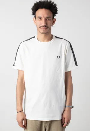 Seasonal Style Flattering Cut Fred Perry - Contrast Tape Ringer Lecru/Agrey - T-Shirt