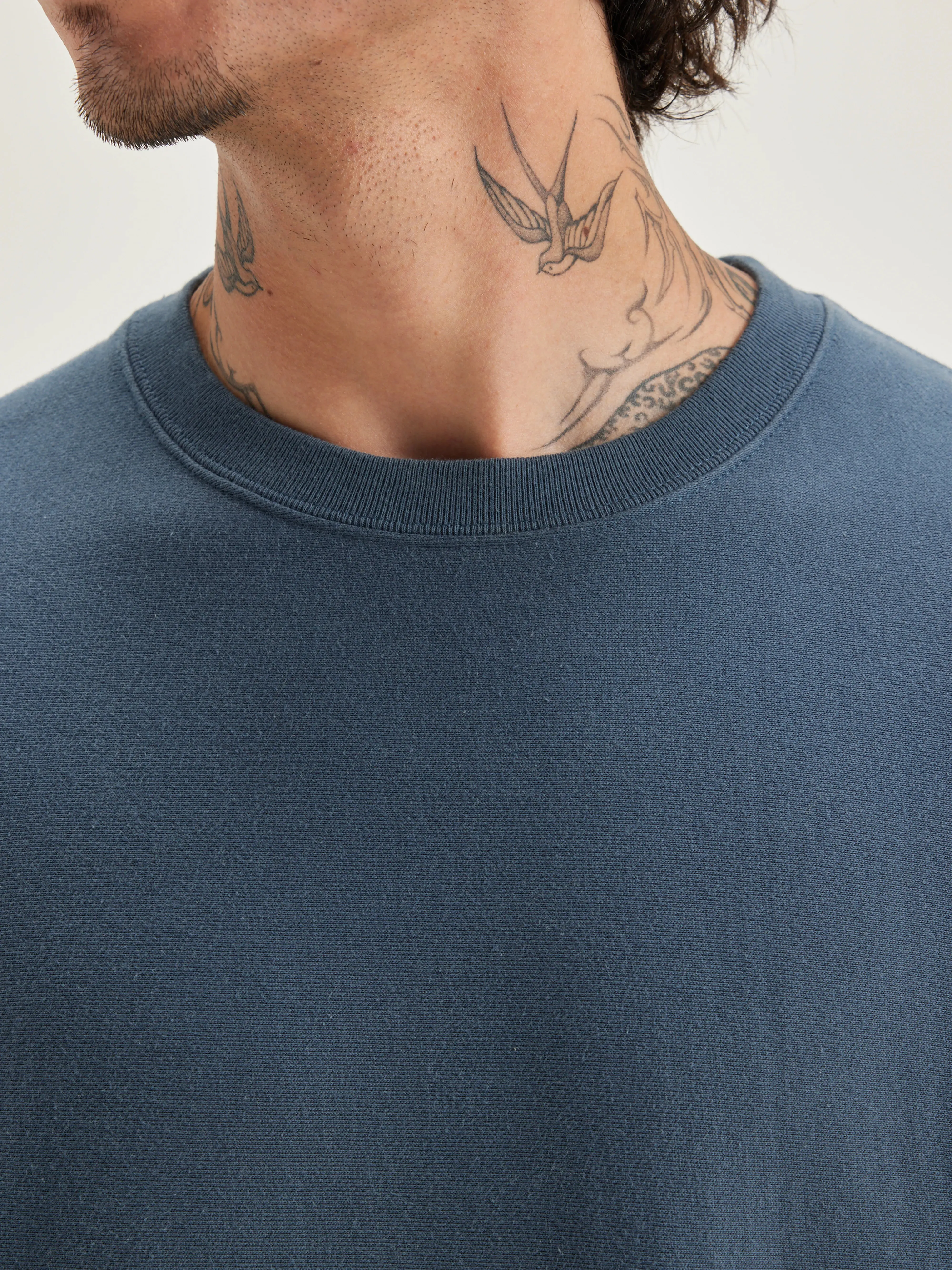 Flake crew-neck sweatshirt (242 / M / DOVE) Thin Straps