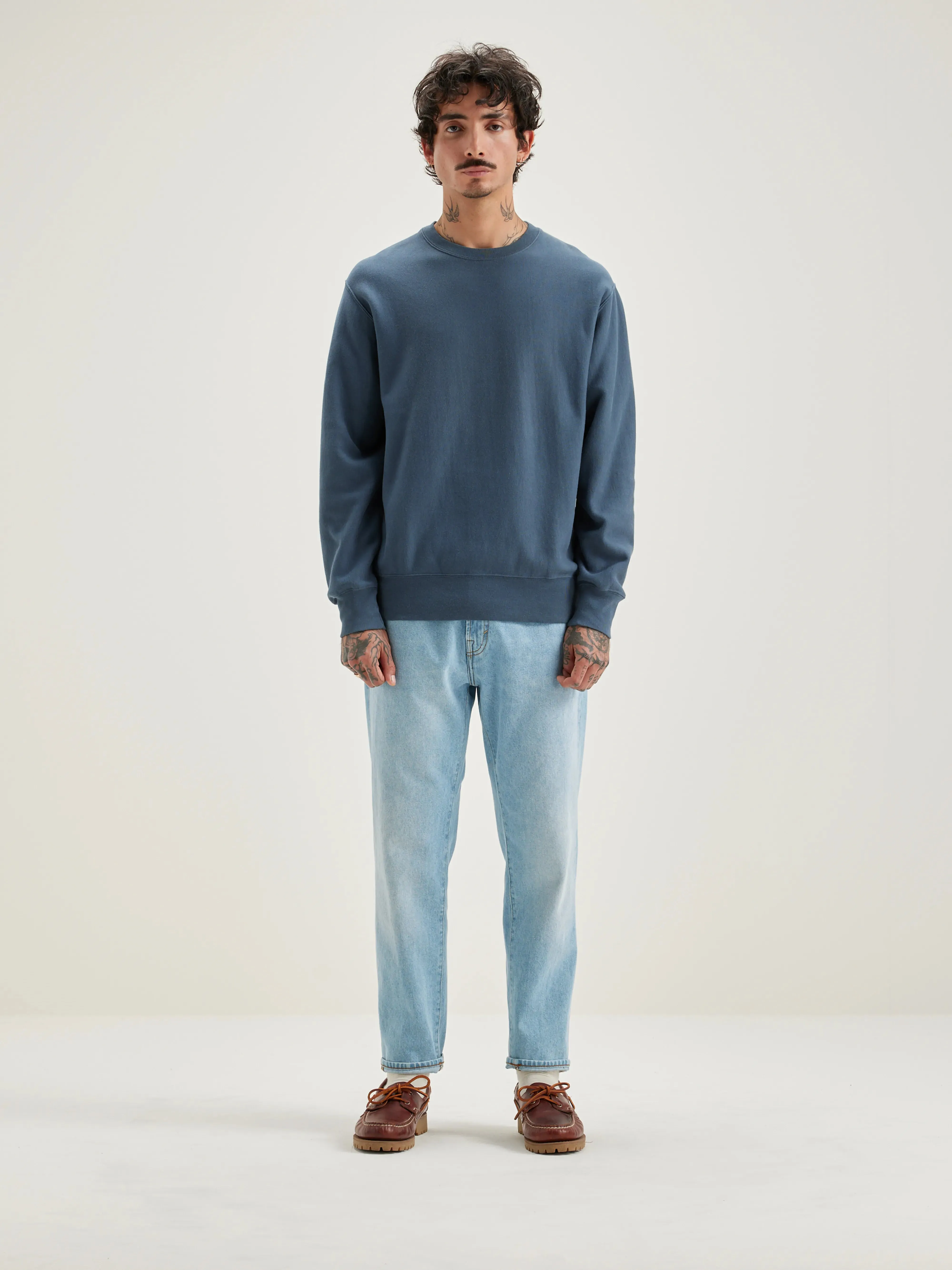 Flake crew-neck sweatshirt (242 / M / DOVE) Thin Straps