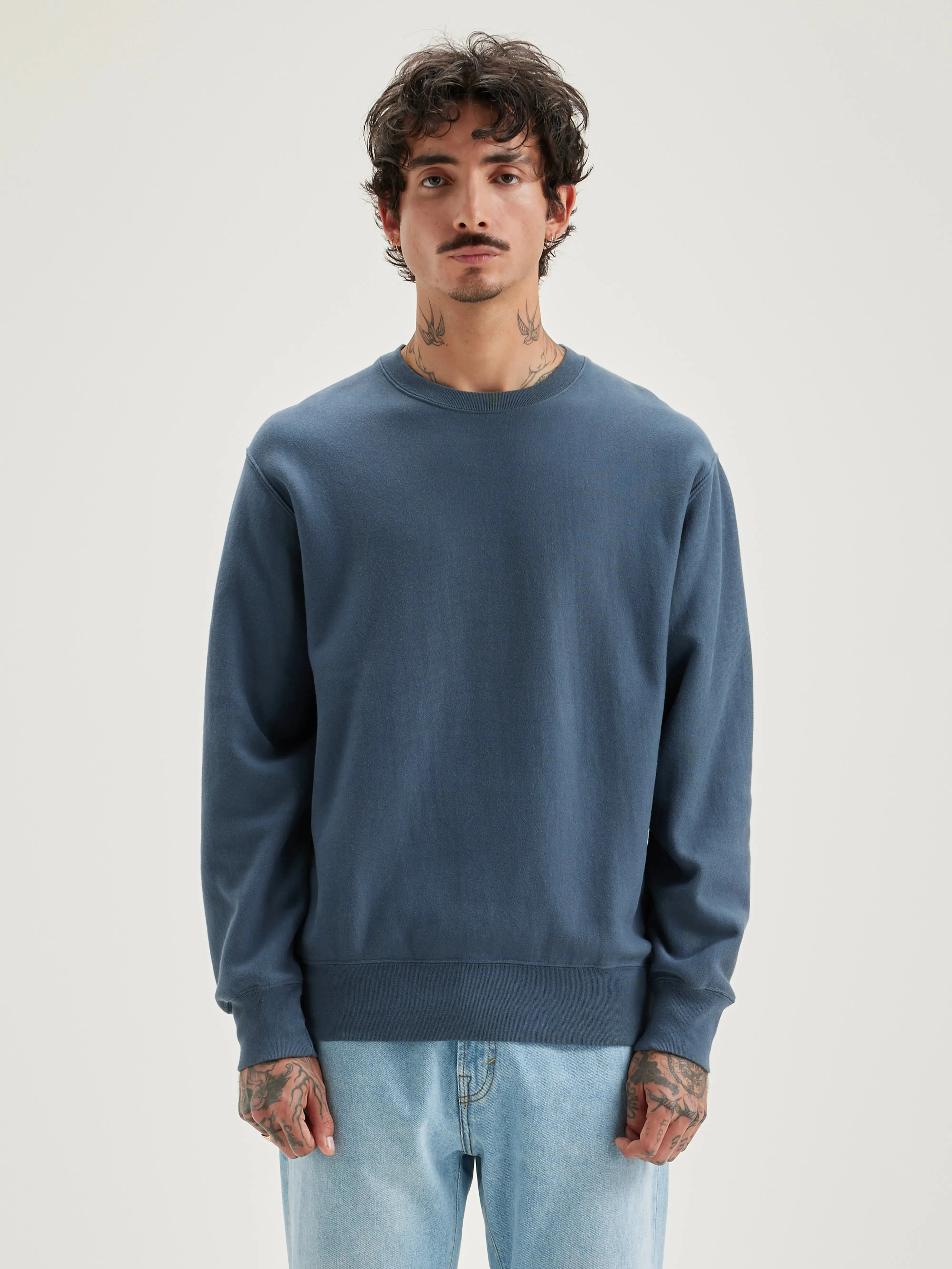 Flake crew-neck sweatshirt (242 / M / DOVE) Thin Straps