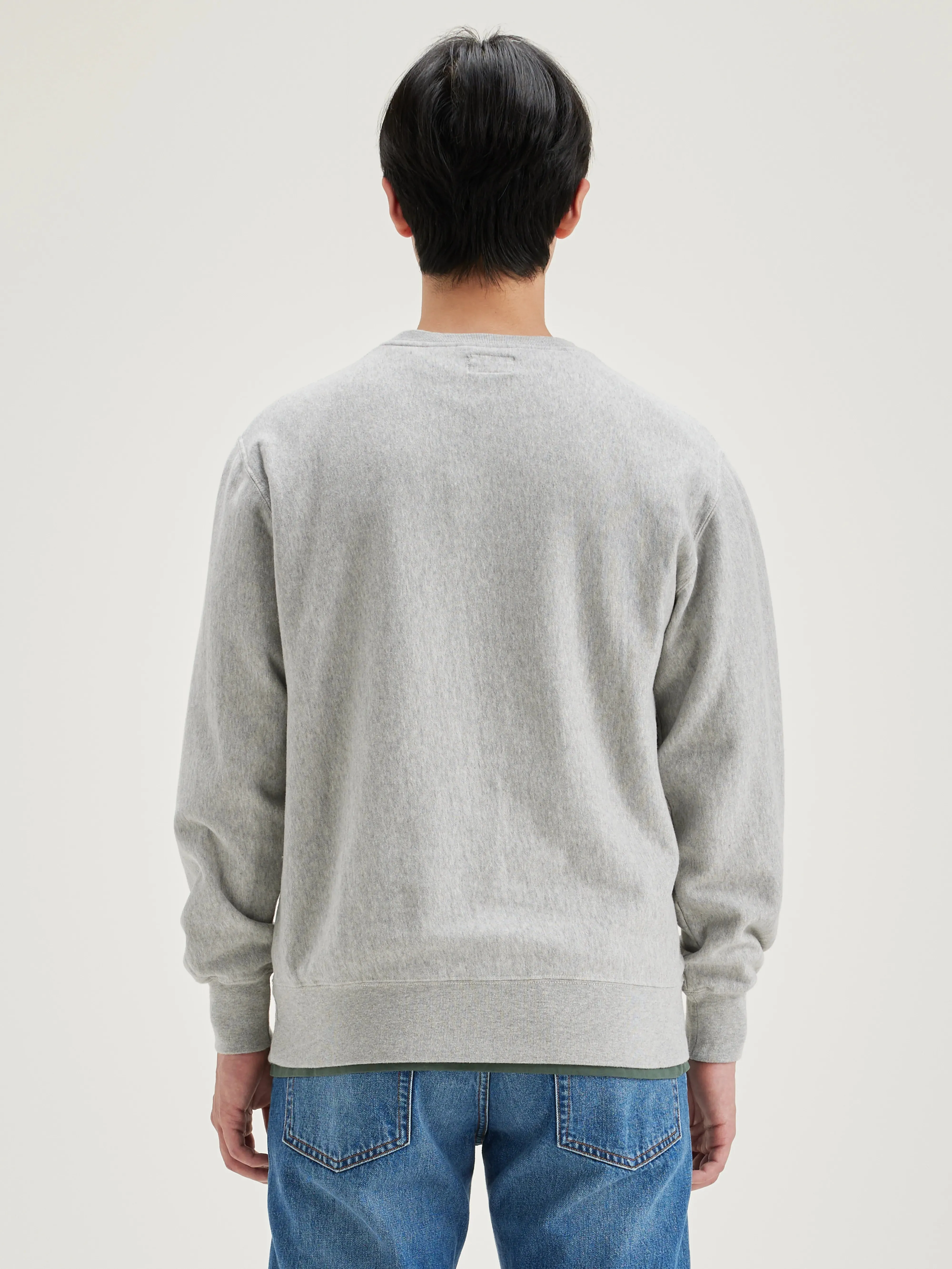 Flake crew-neck sweatshirt (242 / M / H. GREY) Loose Fit