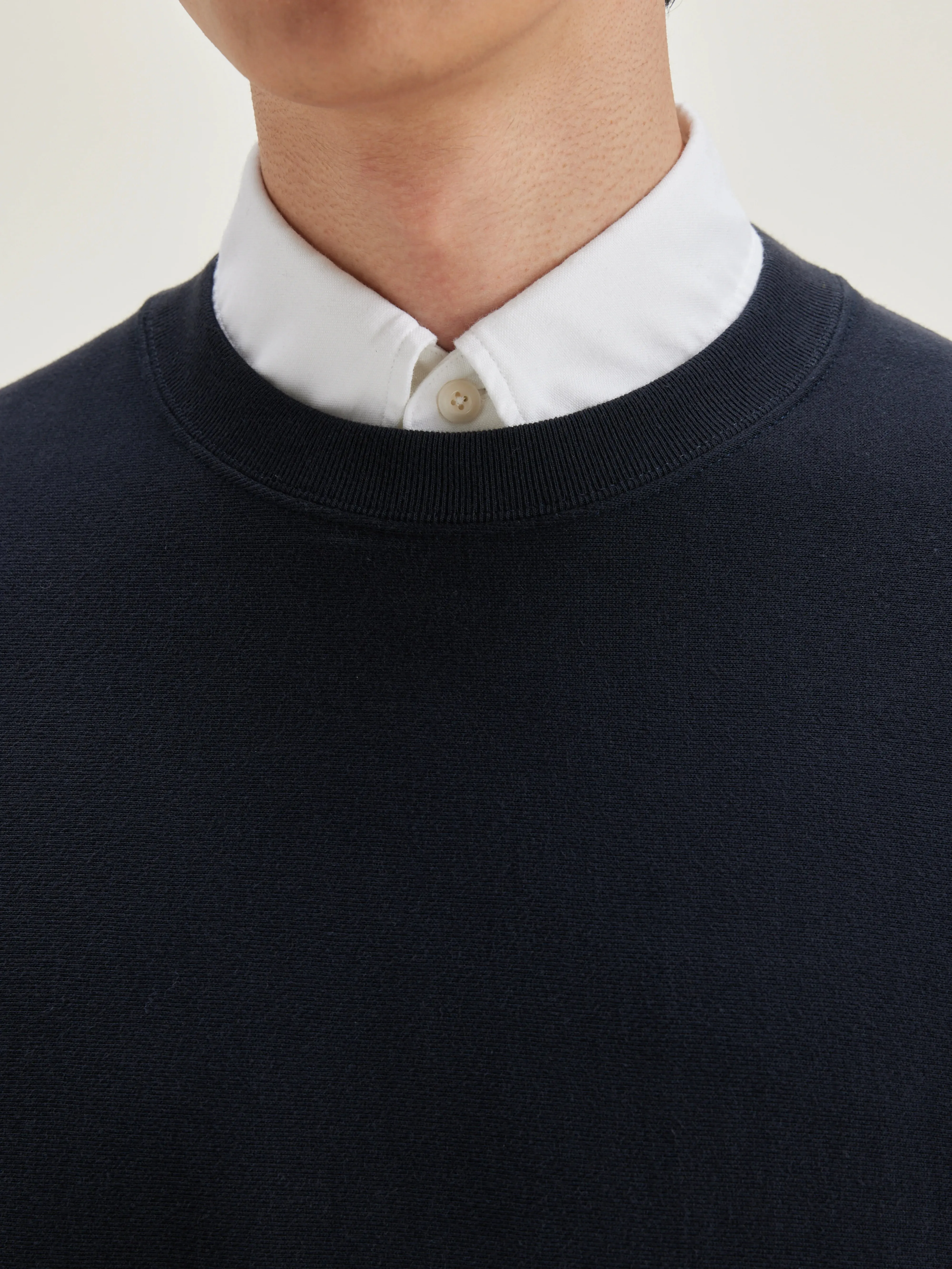 Flake crew-neck sweatshirt (242 / M / NAVY) Everyday Fit