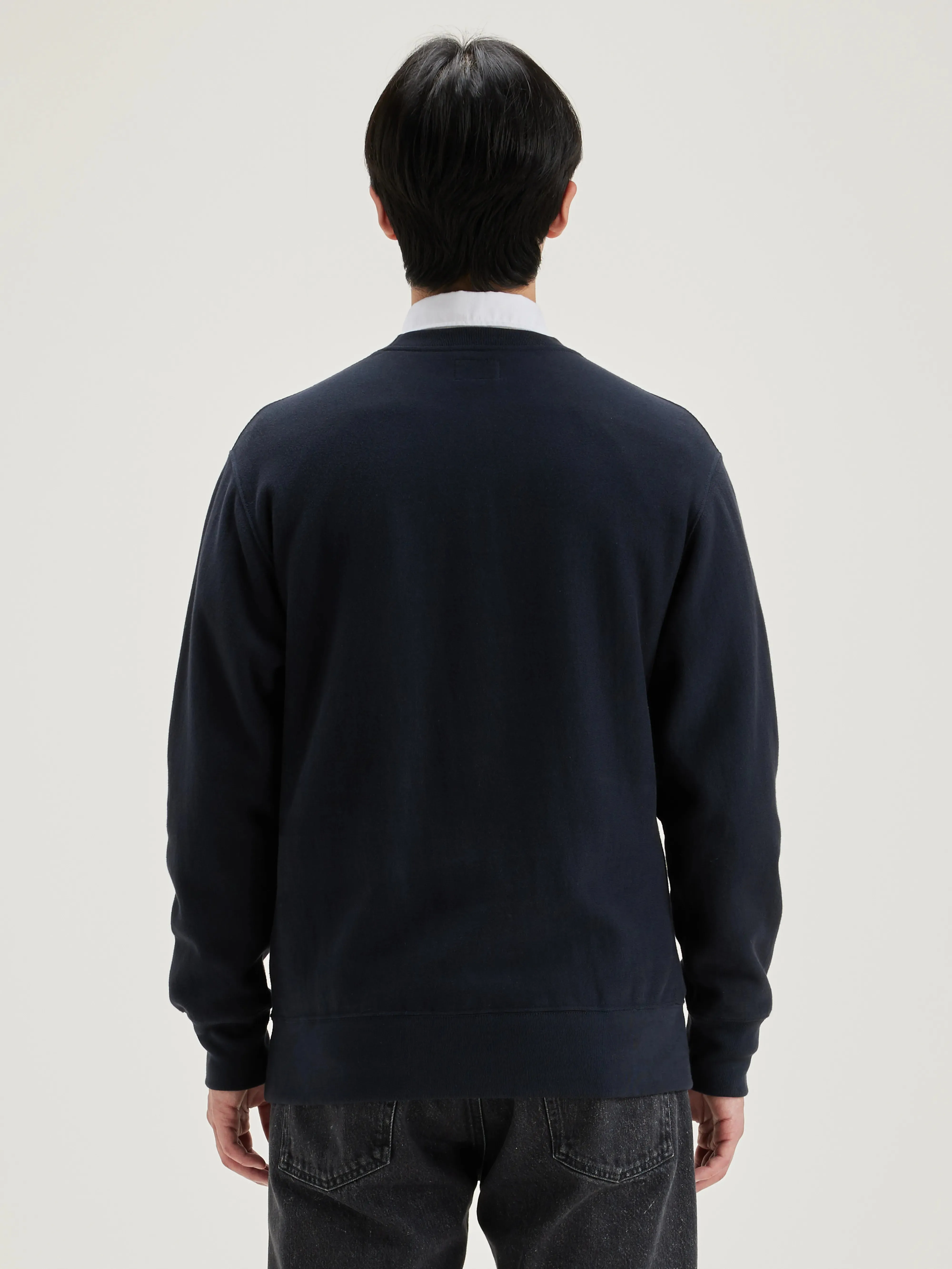 Flake crew-neck sweatshirt (242 / M / NAVY) Everyday Fit