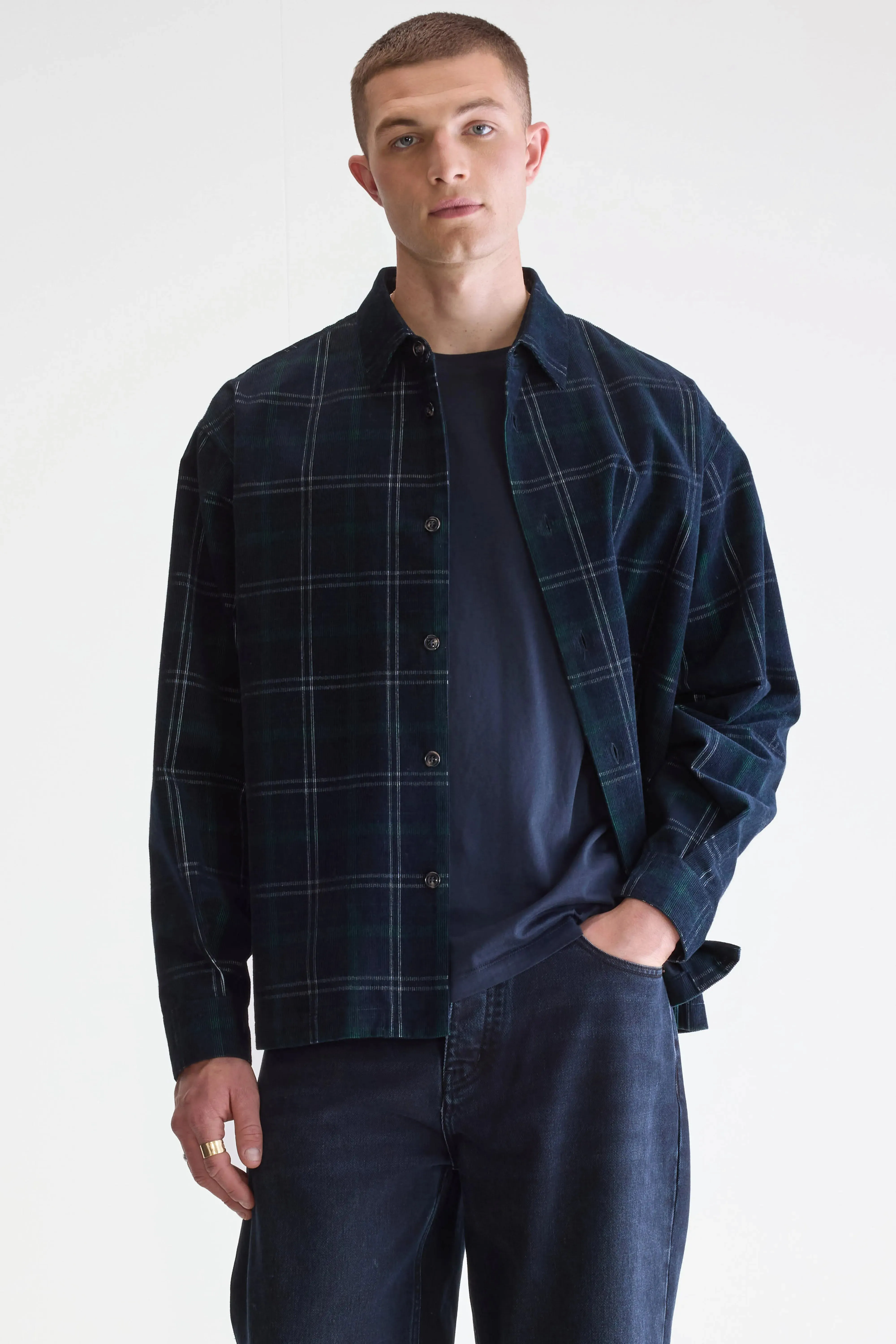 Flap corduroy overshirt (252 / M / CHECK A) Performance Inspired Feel