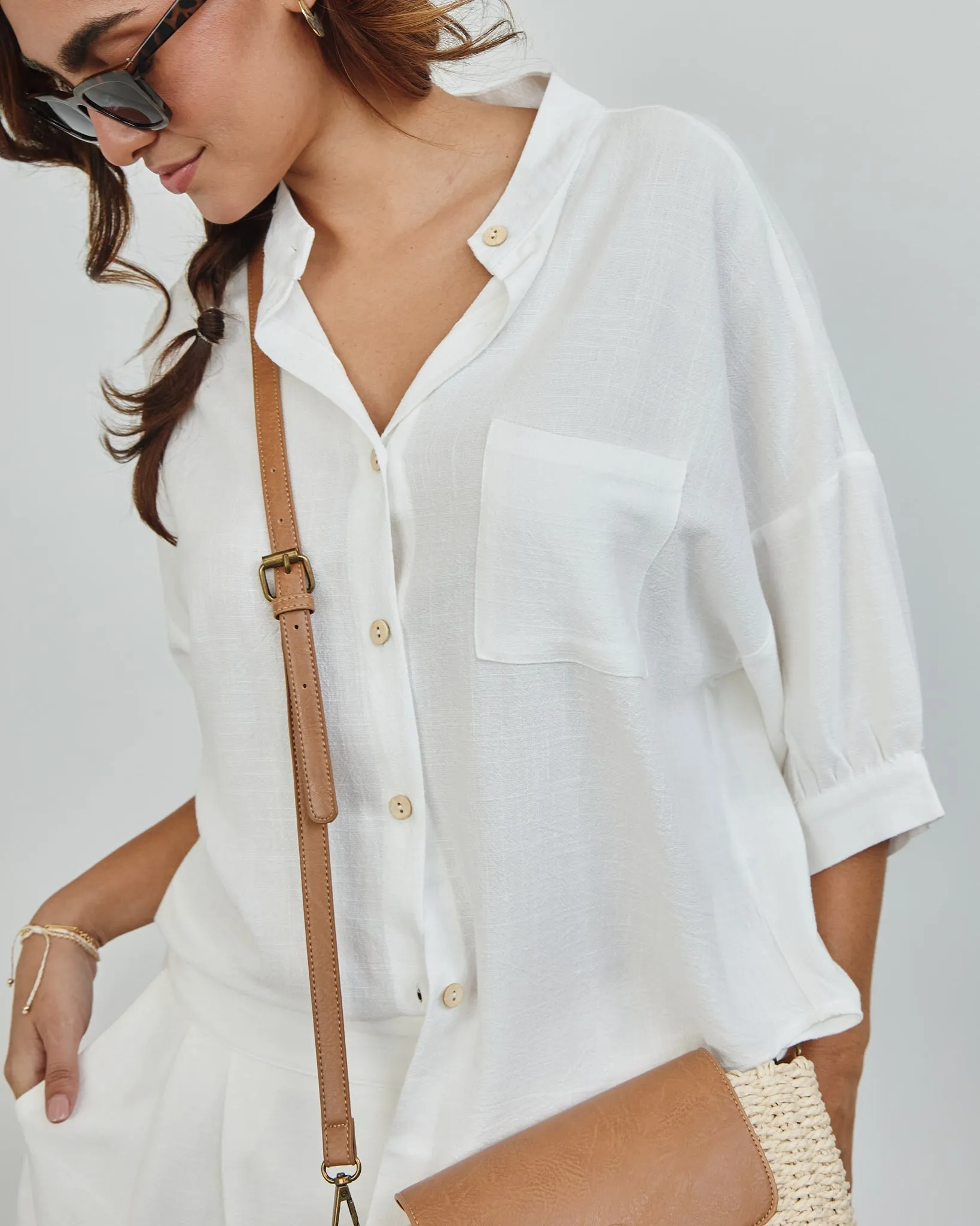 Flattering Fits Big Button Up Top