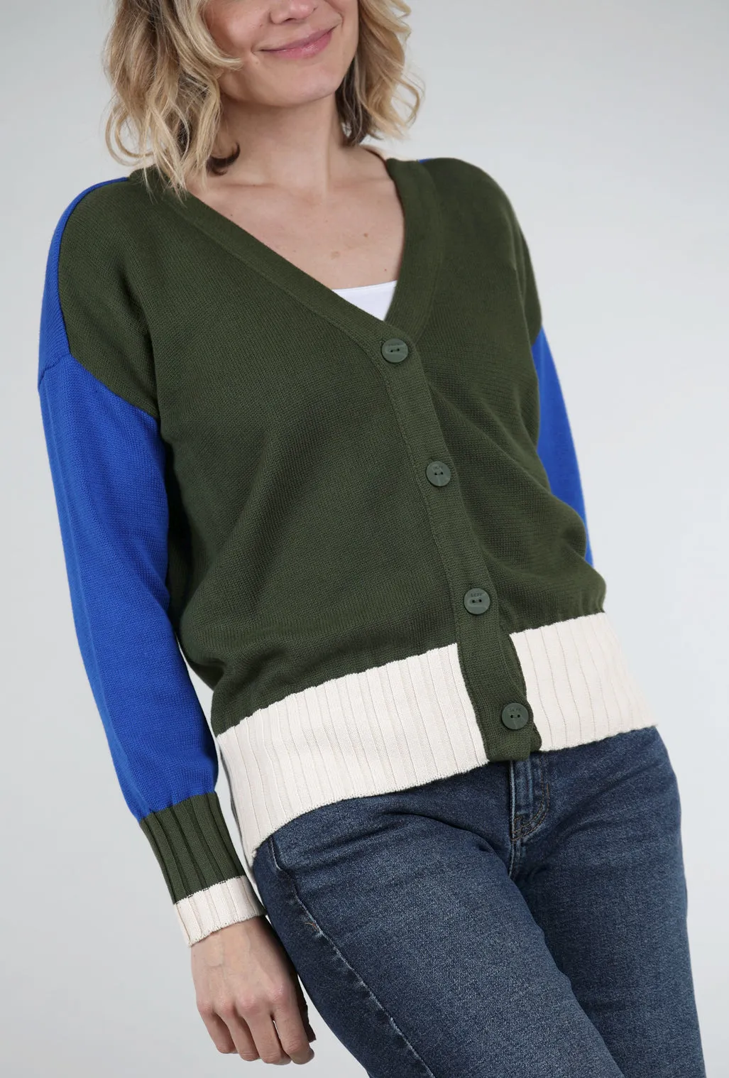 Fleece-lined Thick Harria Sweater, Deep Green