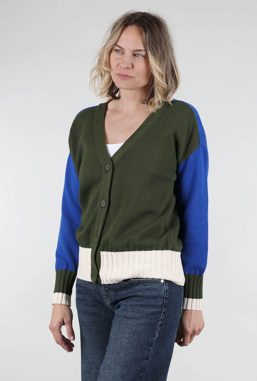 Fleece-lined Thick Harria Sweater, Deep Green
