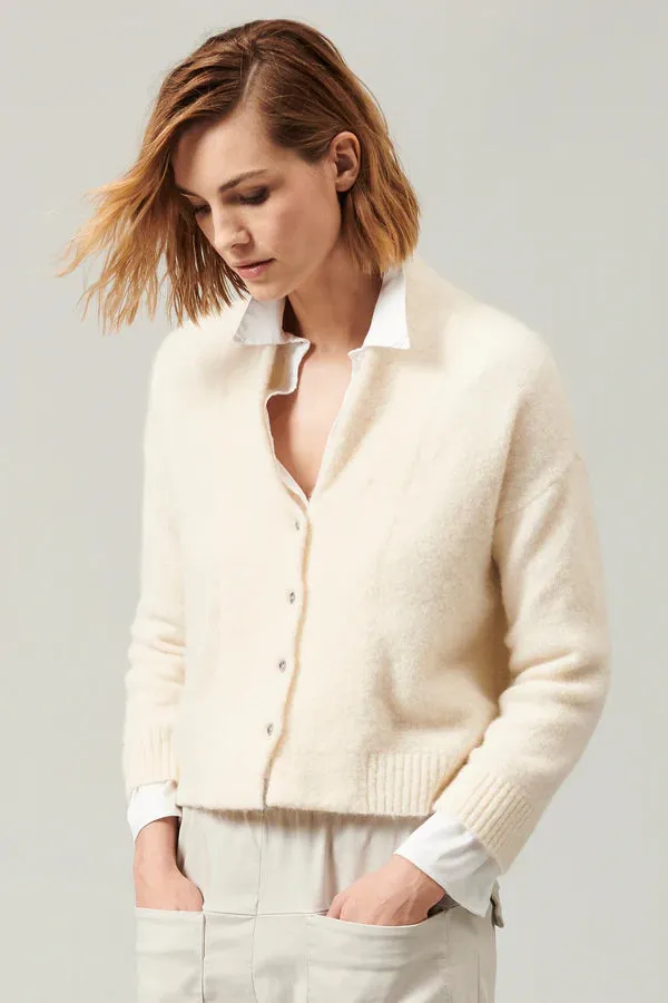 Chill Evening No-Fuss Look Milk Knit Cardigan